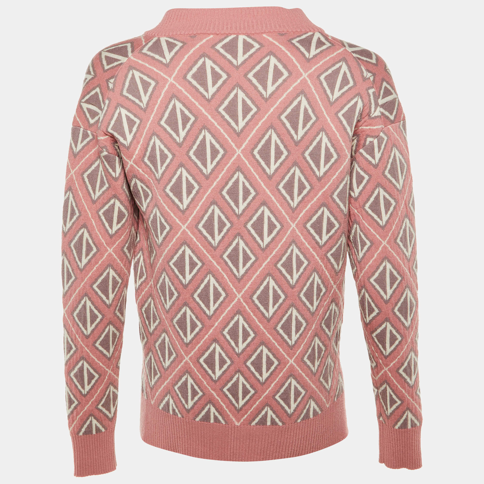 Dior Homme X Cactus Jack Pink CD Diamond Wool & Cashmere Sweater S