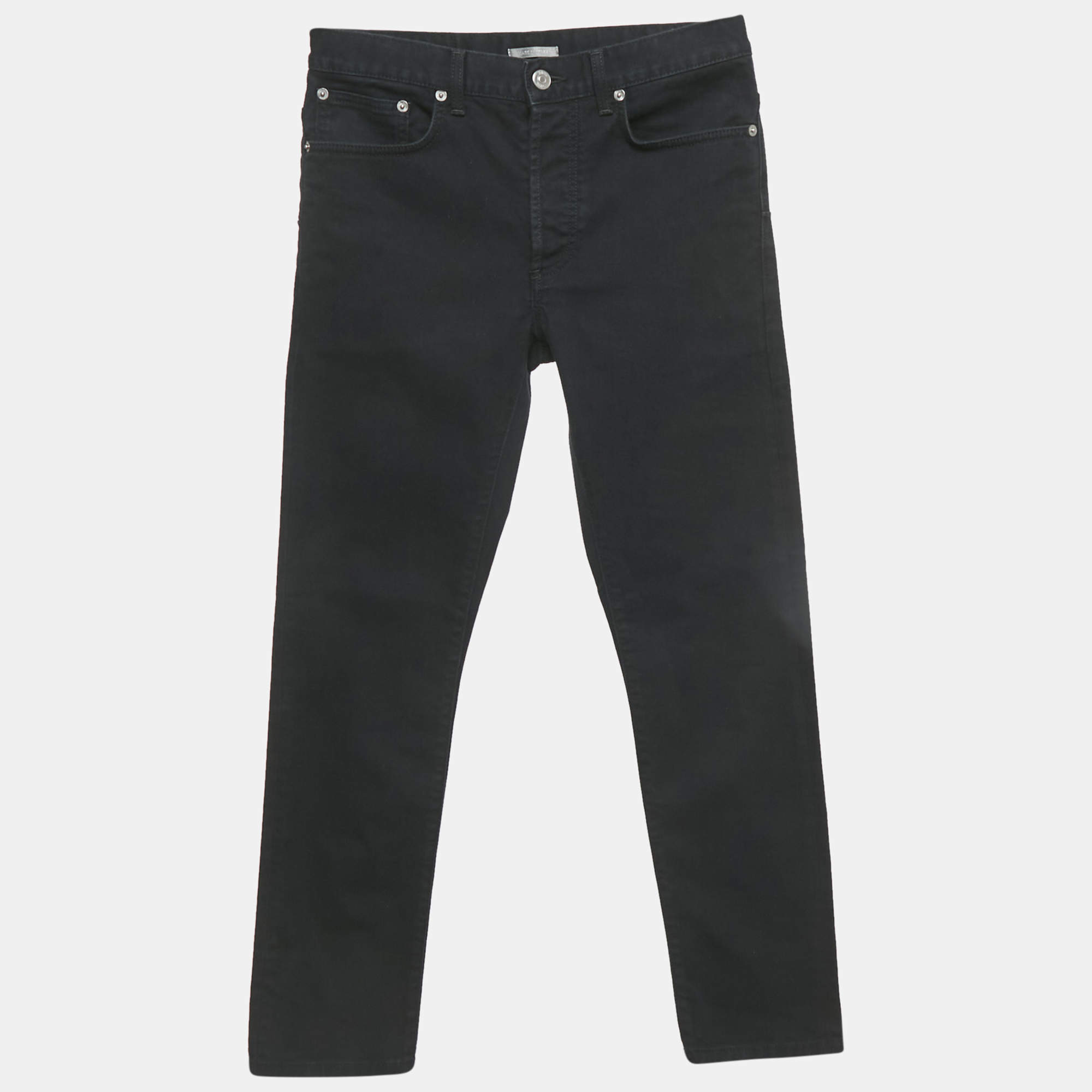 مملوكة مسبقًا Dior Homme Black Denim Slim 17-Regular Jeans XS/Waist 28"