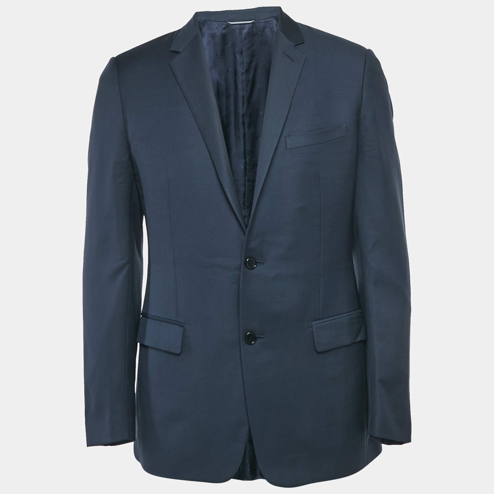 مملوكة مسبقًا Dior Homme Blue Gabardine Regular Fit Blazer L