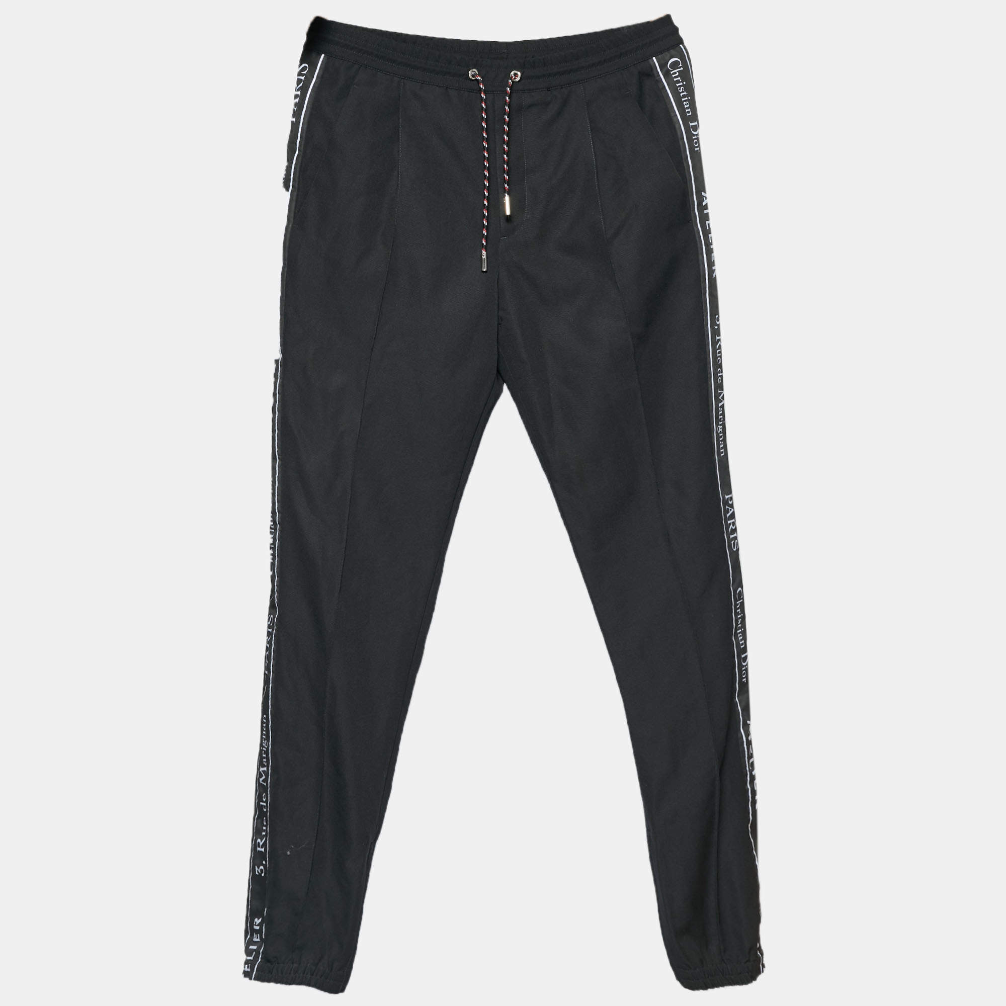 مملوكة مسبقًا Dior Homme Side Logo Tape Wool Joggers S