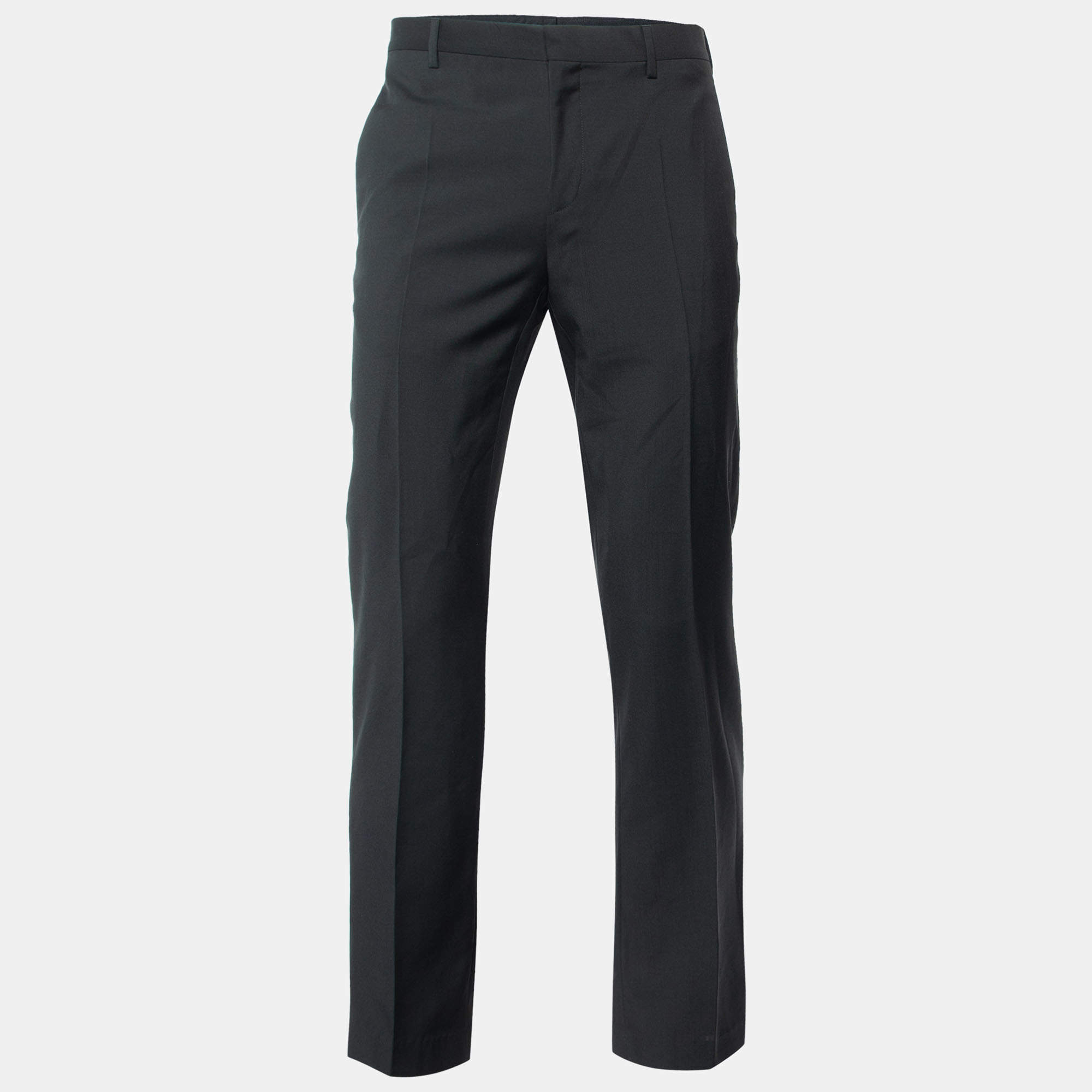 Pre Owned Dior Homme Black Wool Drop 10 Tailored Trousers M