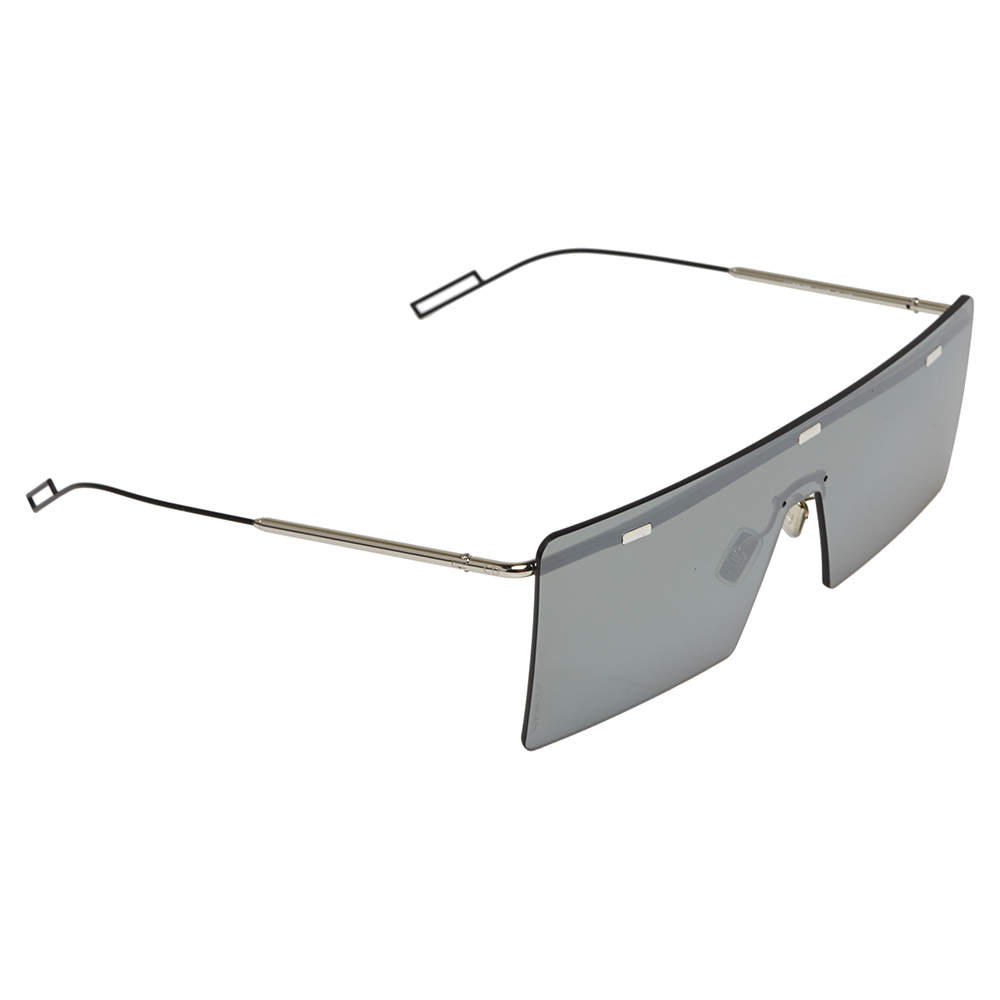 Dior Silver/Black Mirrored 0100T Hardior Square Shield Sunglasses