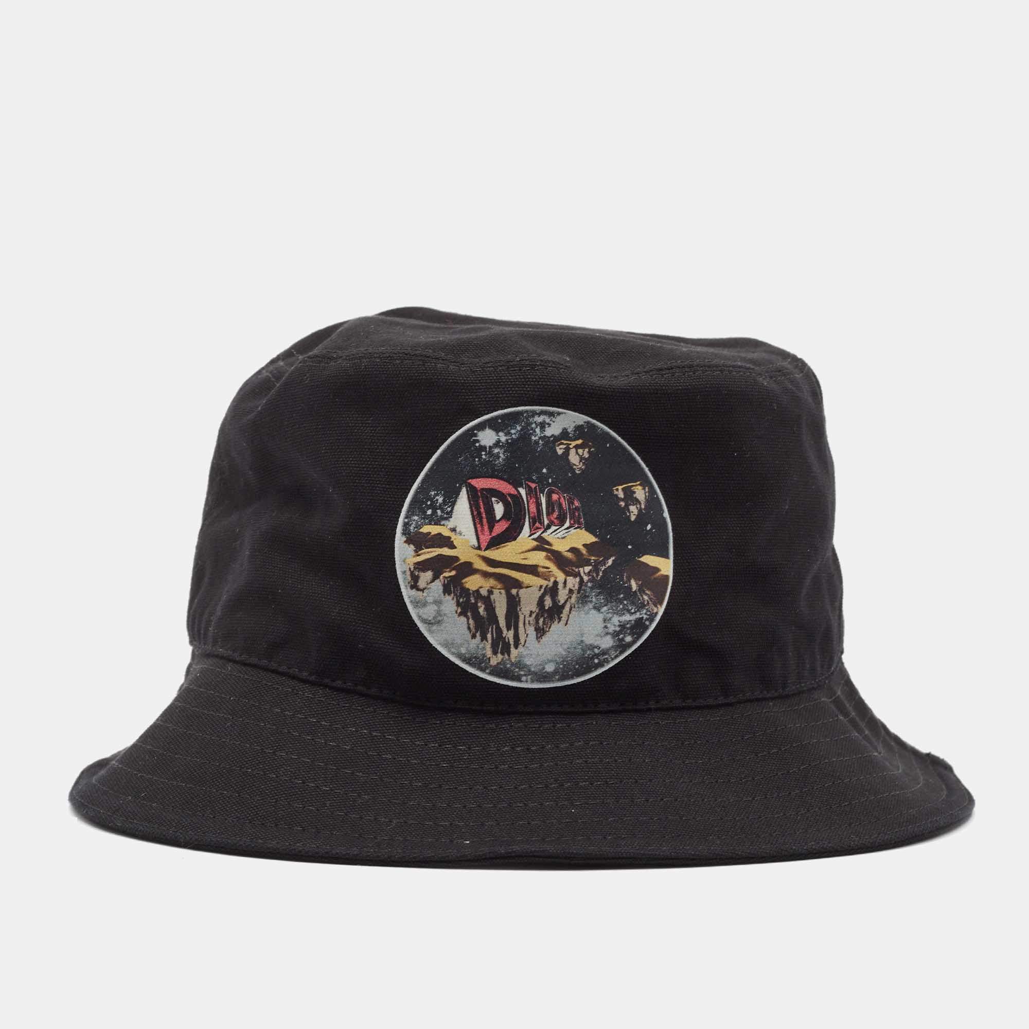 Dior Homme Black Cotton Dune Bucket Hat S