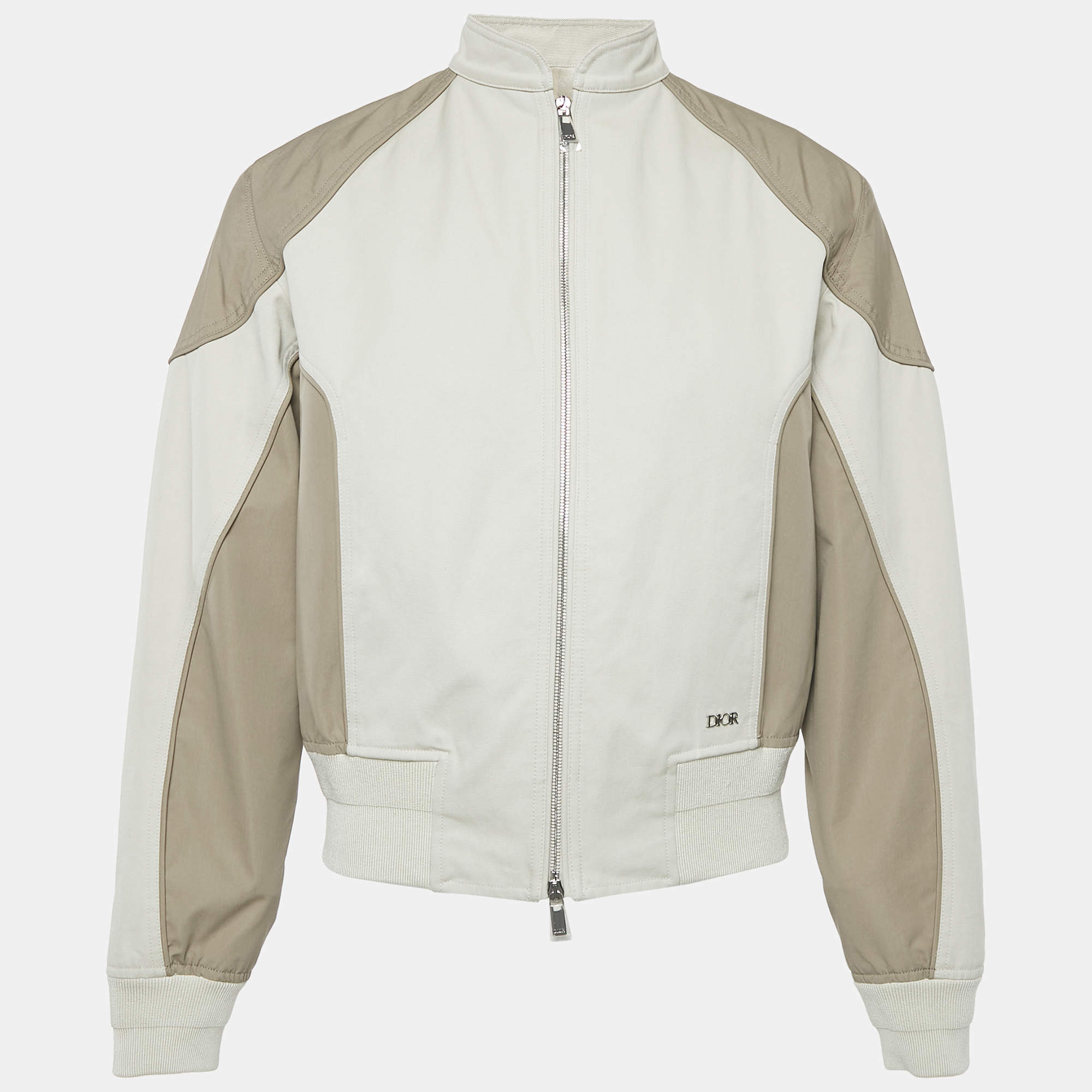 Dior Homme Light Beige Cotton Zip-Up Jacket S