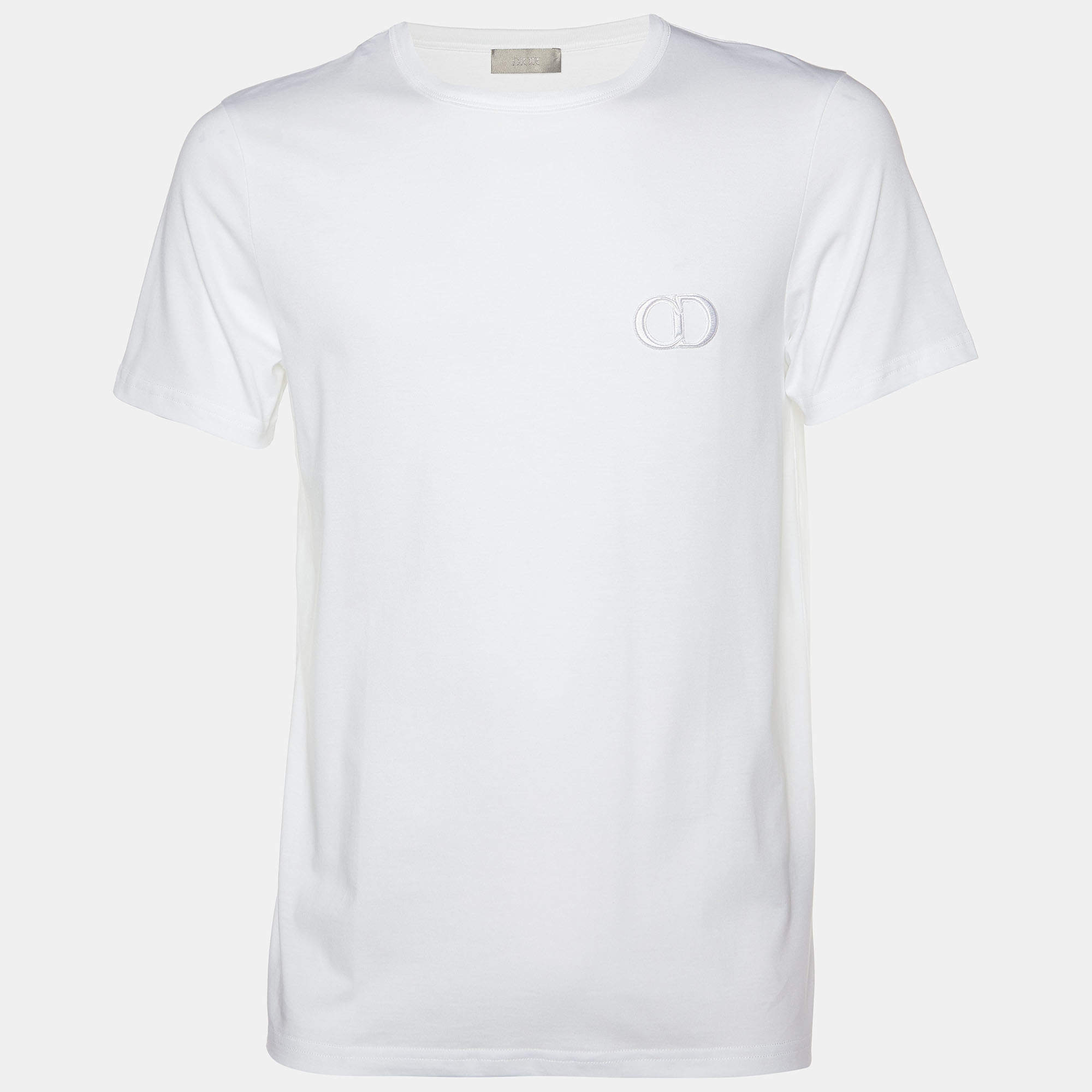 Dior Homme White CD Icon Cotton Crew Neck T-Shirt M