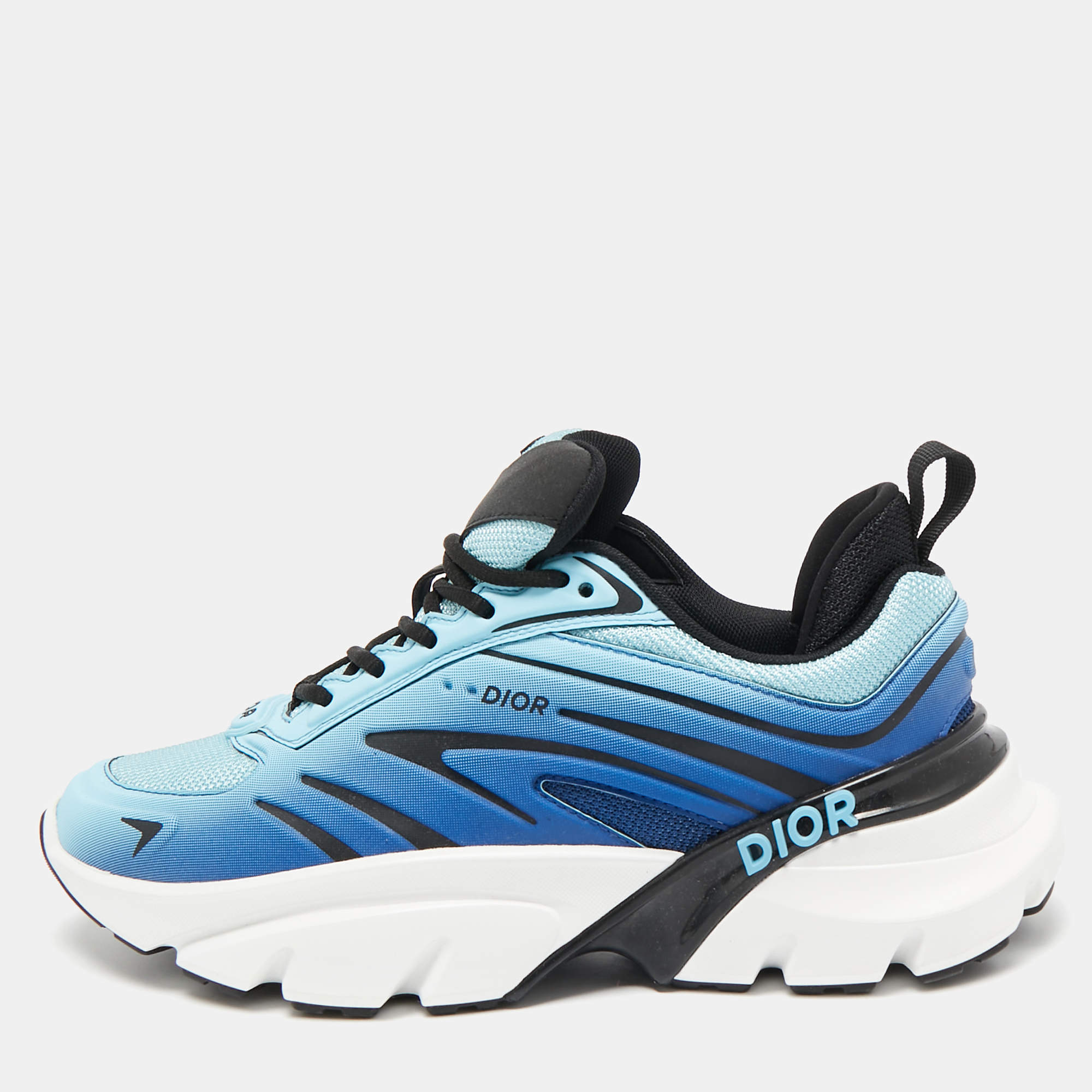 Dior Blue/Black Mesh B44 Lace Up Sneakers Size 41
