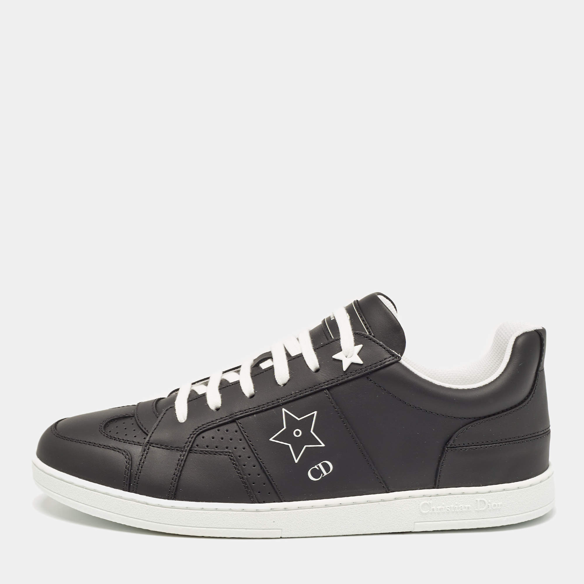 Dior Black/White Leather Ors Low Top Sneakers Size 40