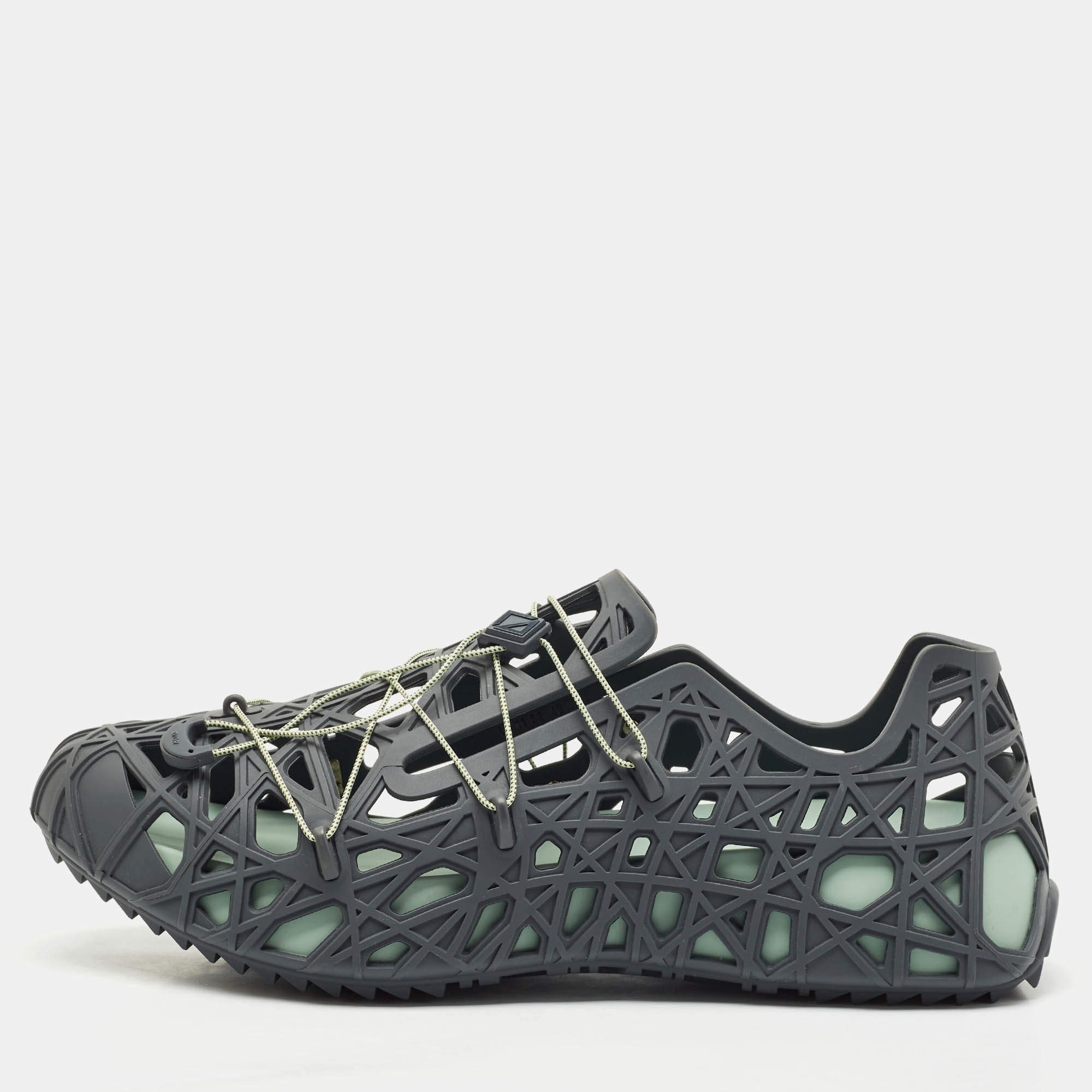 Dior Grey Cannage Rubber Wrap Sneakers Size 45