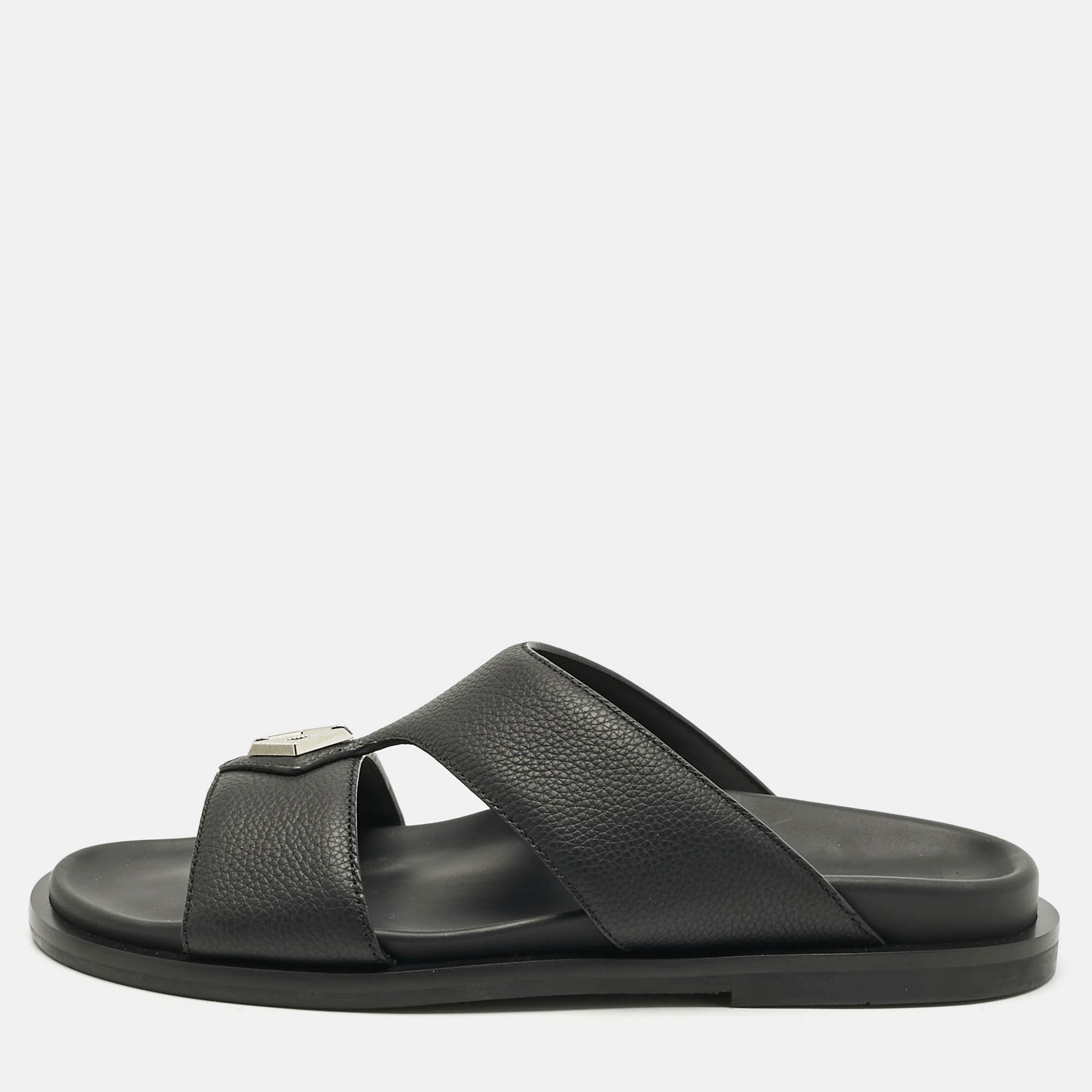 Pre Owned Dior Black Leather Alias Slide Sandals Size 43