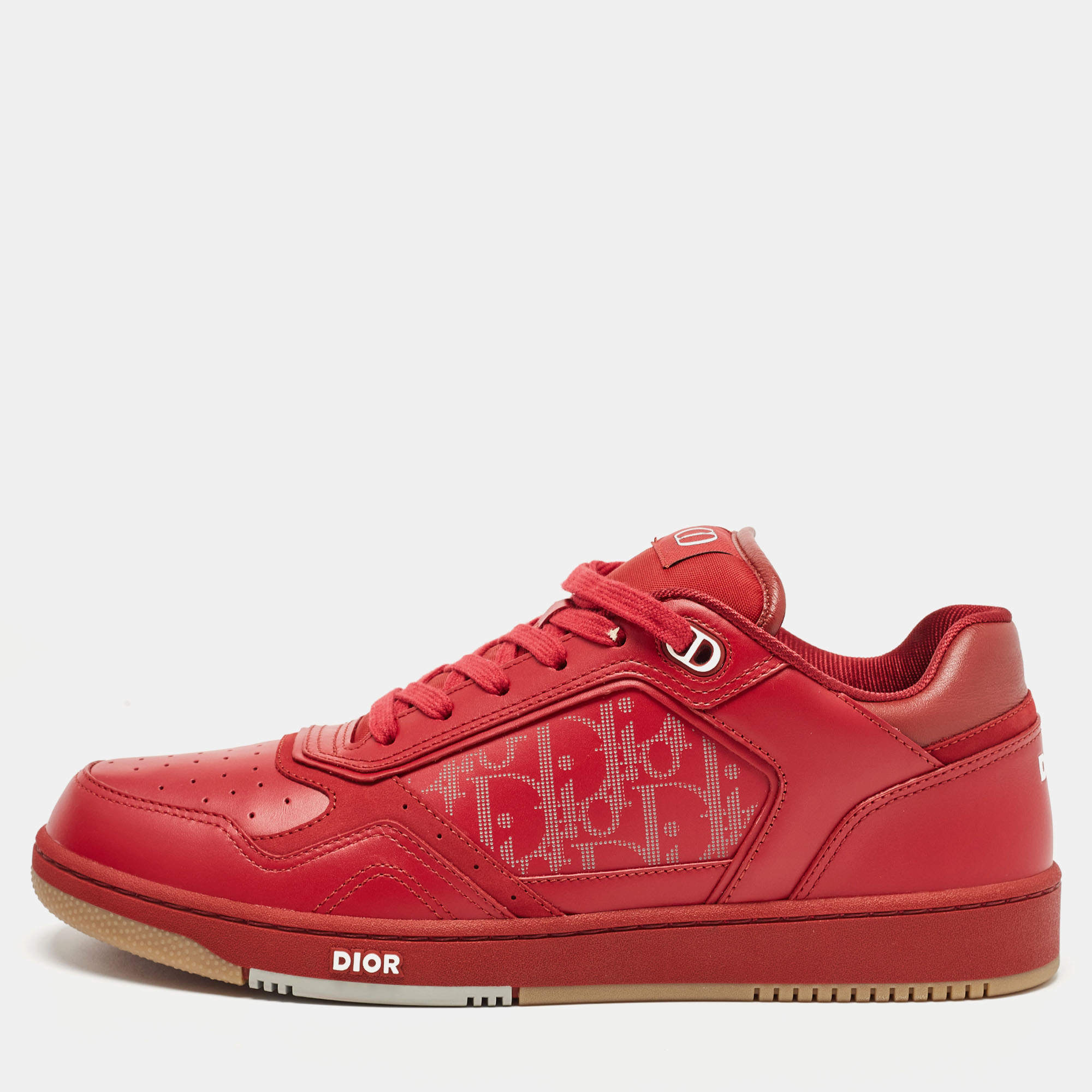 Dior Burgundy Leather B27 Low Top Sneakers Size 44