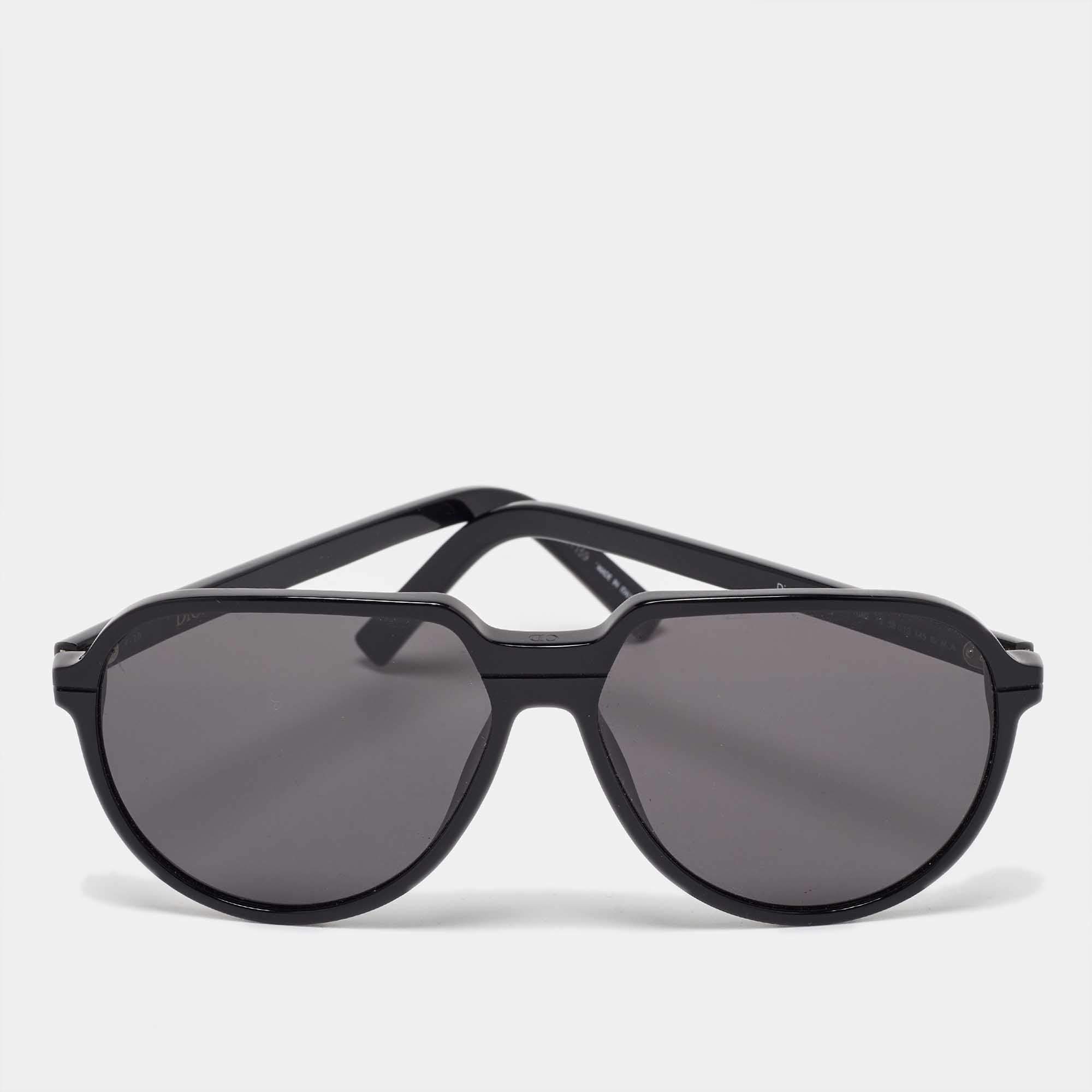 Dior DiorEssential AI 10A0 Black Aviator Sunglasses