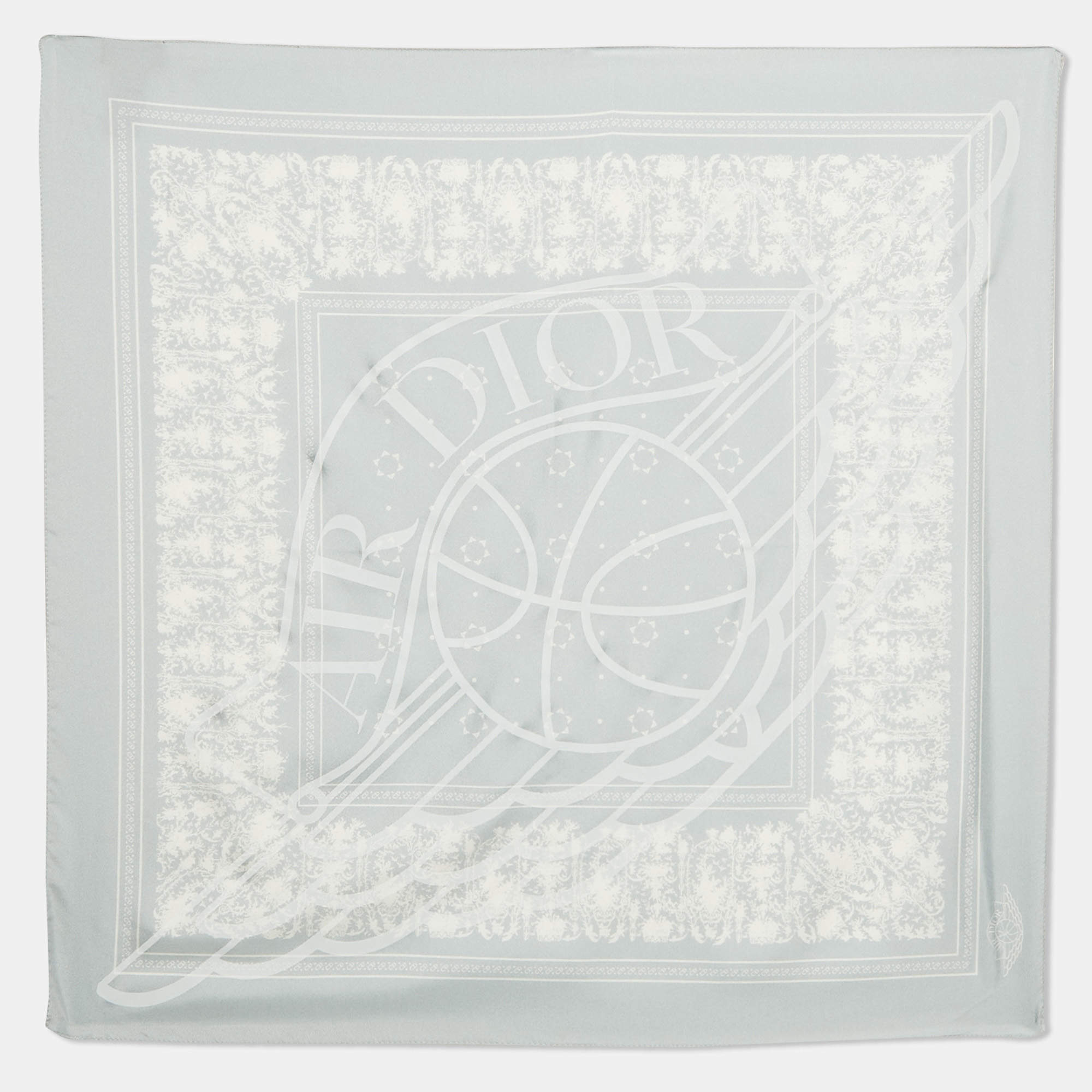Dior X Jordan Light Blue AirDior Print Silk Bandana Scarf 