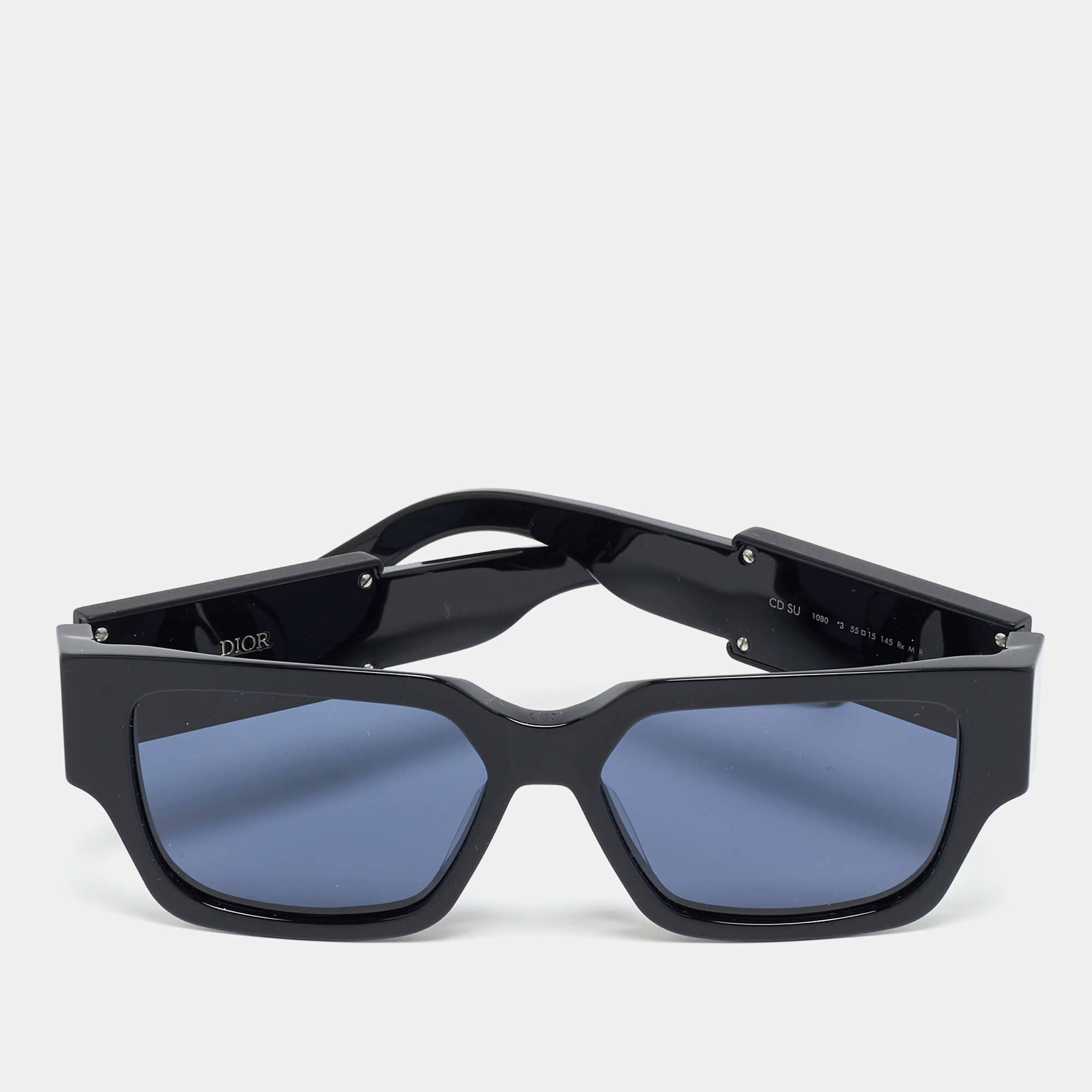 Pre Owned Dior Black/Blue CD SU Square Sunglasses