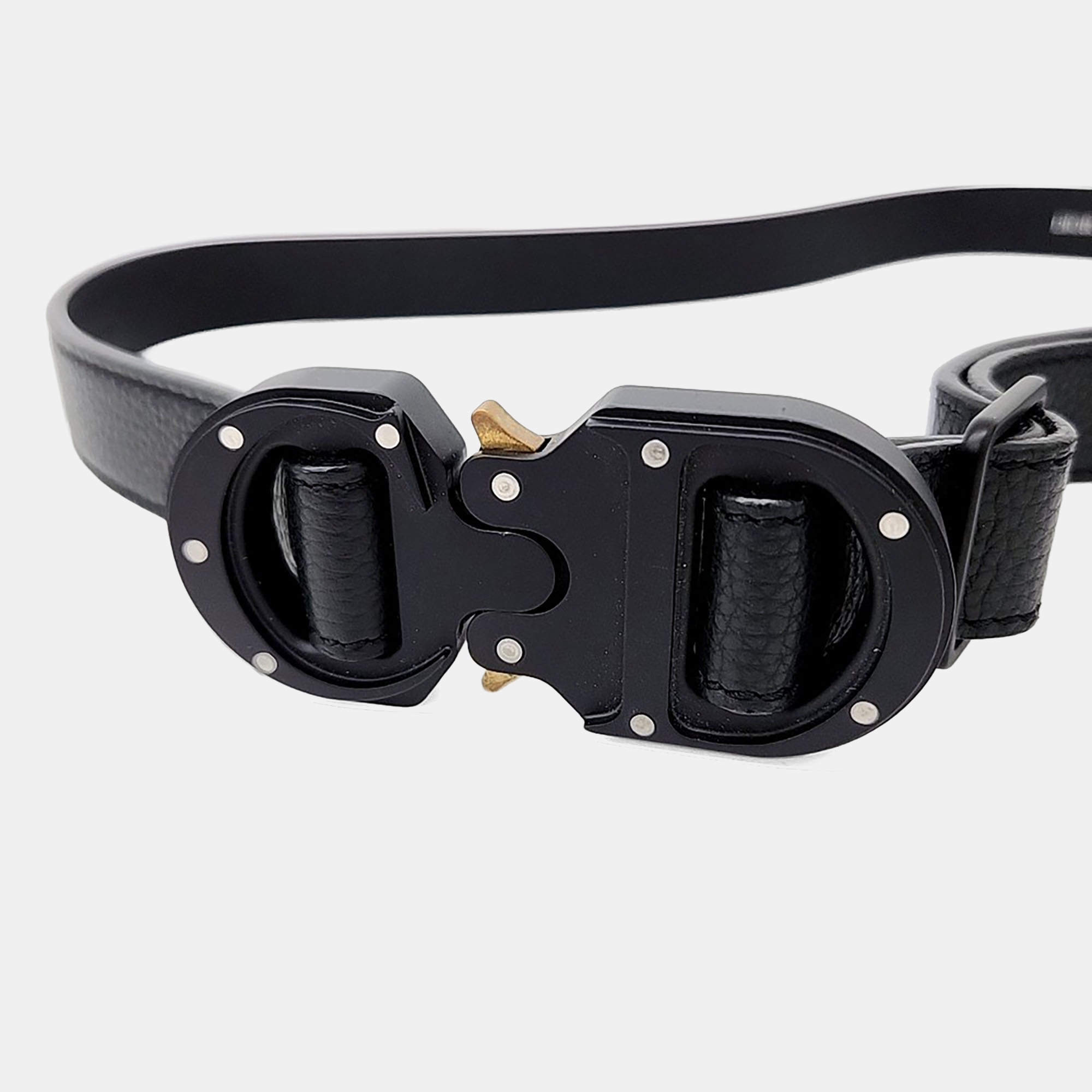Dior Homme Navy Blue Leather Alyx Lock Buckle Belt 120CM Dior | TLC
