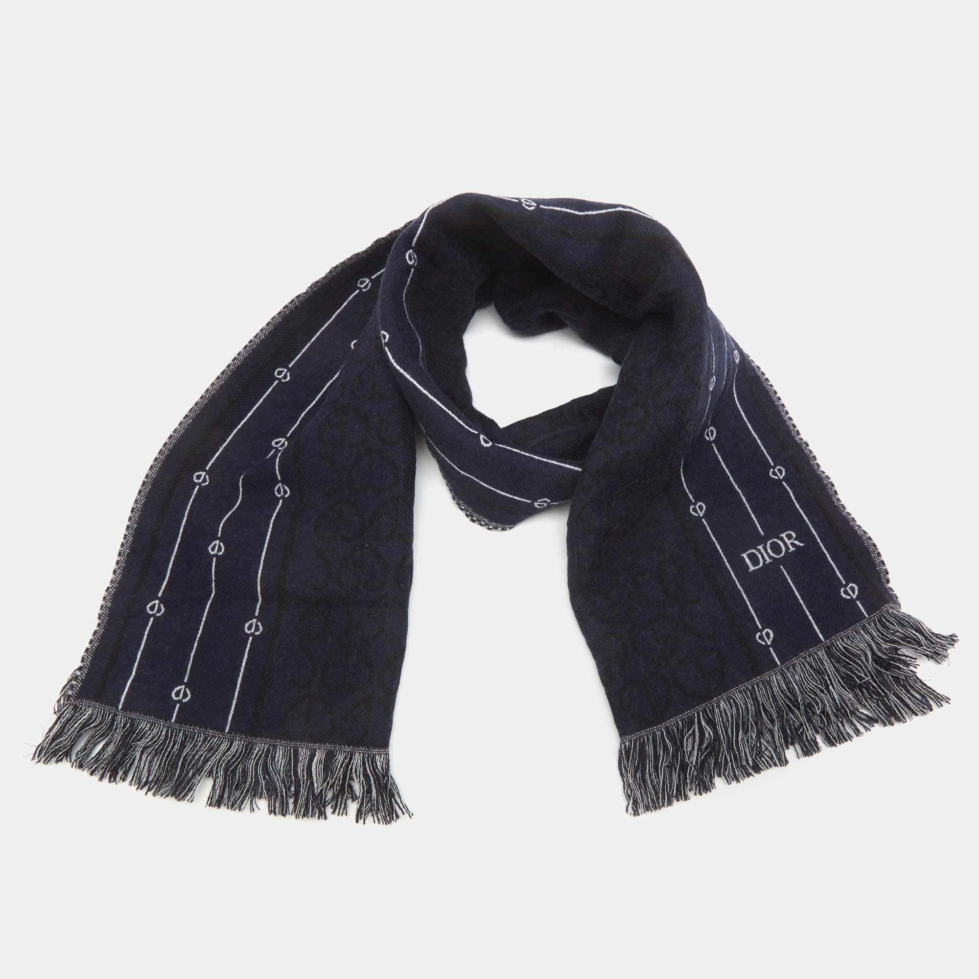 Dior X Jordan Navy Blue AirDior Print Silk Bandana Scarf Dior | TLC KW
