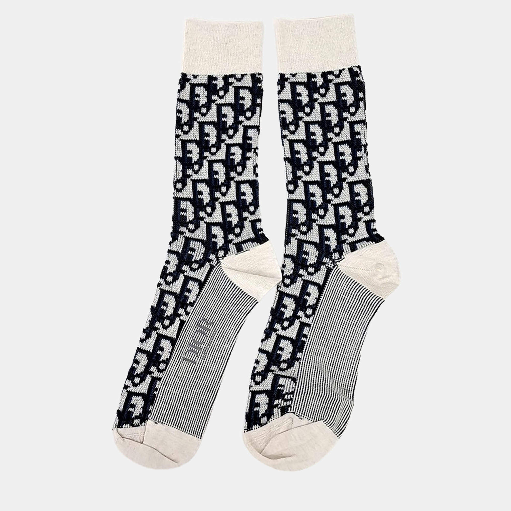 Pre Owned Dior Cotton Polyamide Homme Oblique Socks