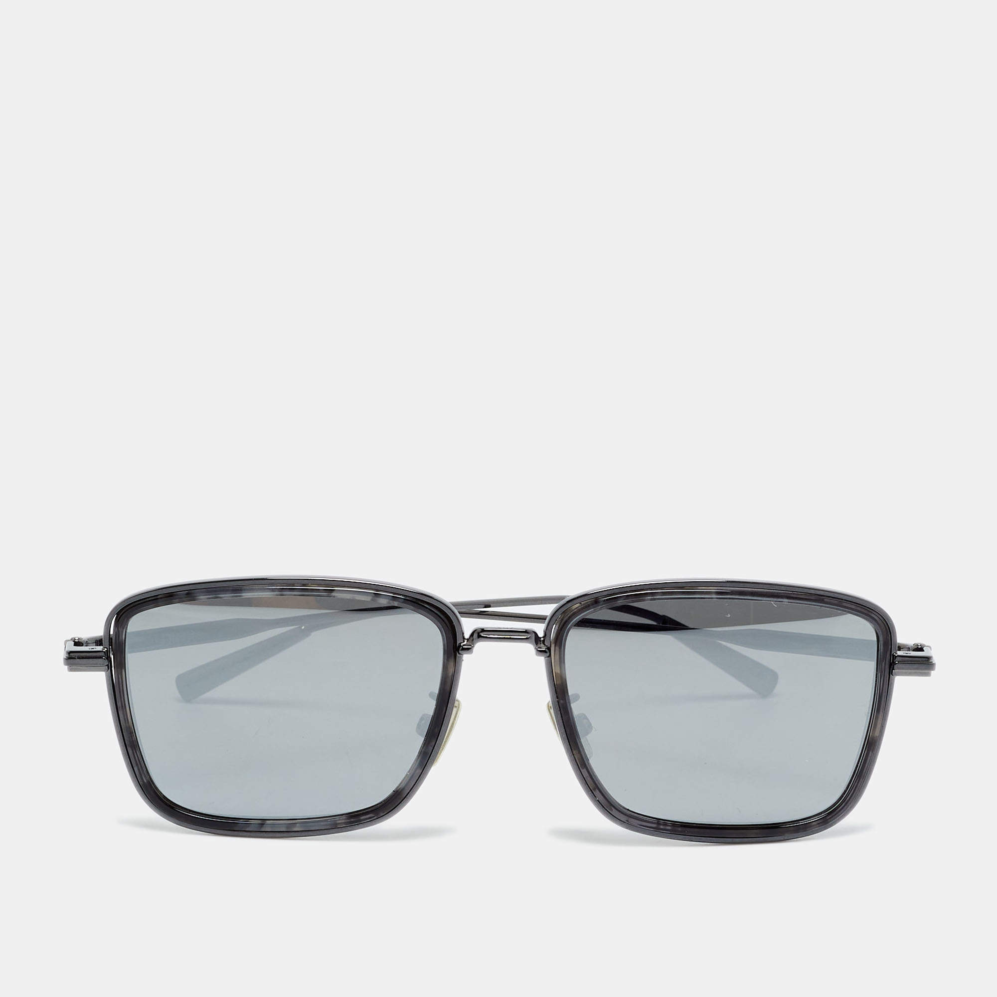 Pre Owned Dior Dark Grey Mirrored DiorBlackSuit S9U Rectangle Sunglasses 