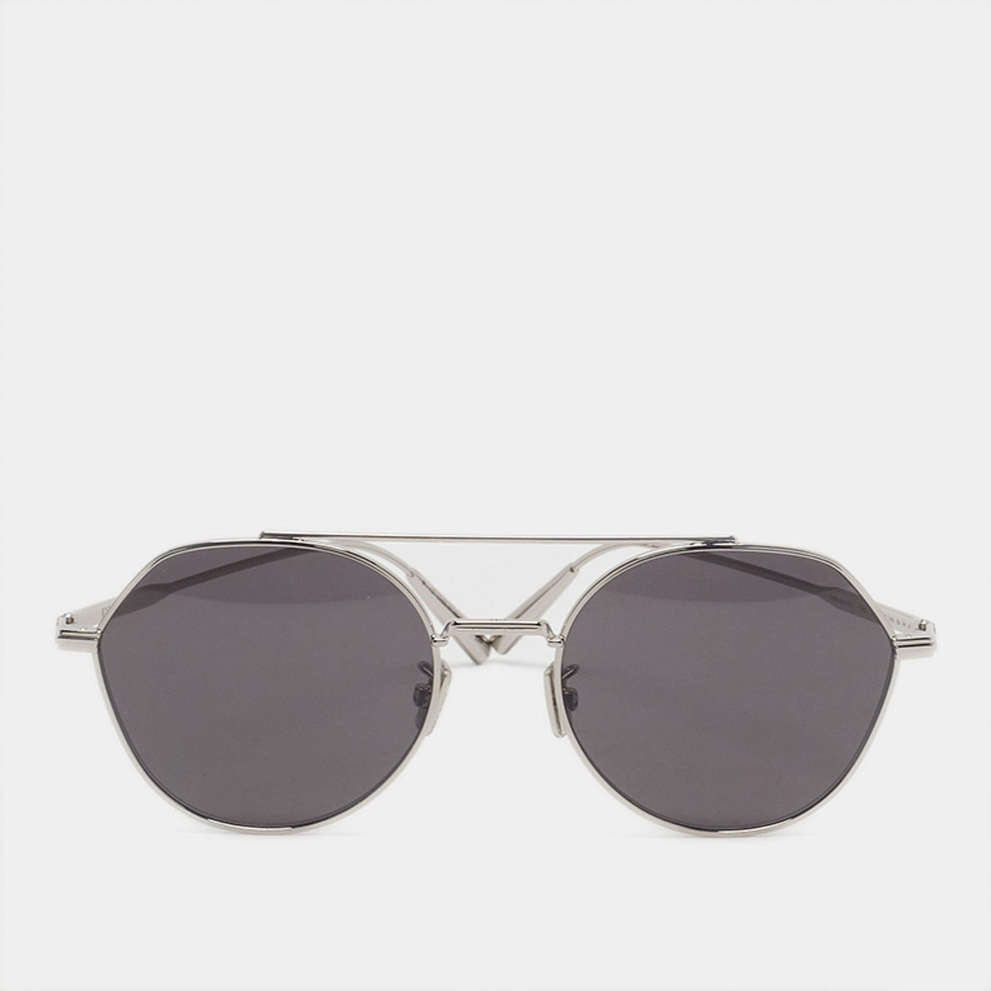 مملوكة مسبقًا Dior Grey/Silver Tone DiorBlackSuit R6U Round Sunglasses