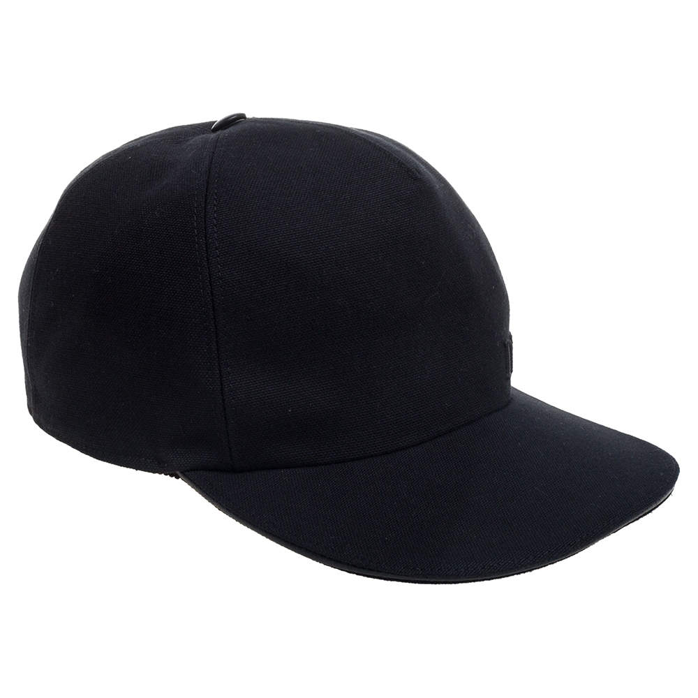 Pre Owned Dior Black Logo Embroidered Canvas Baseball Cap L