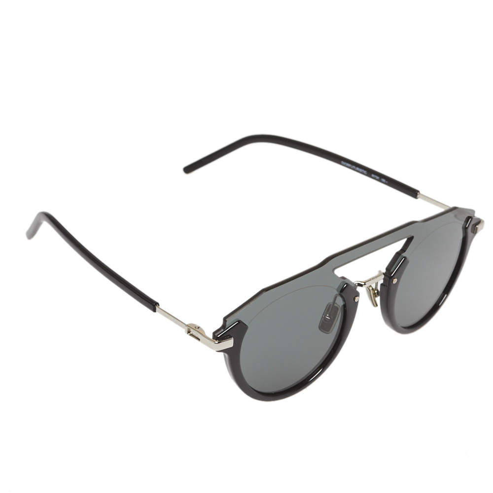 Pre Owned Dior Homme Black/ Dark Grey Diorfuturistic Aviator Sunglasses