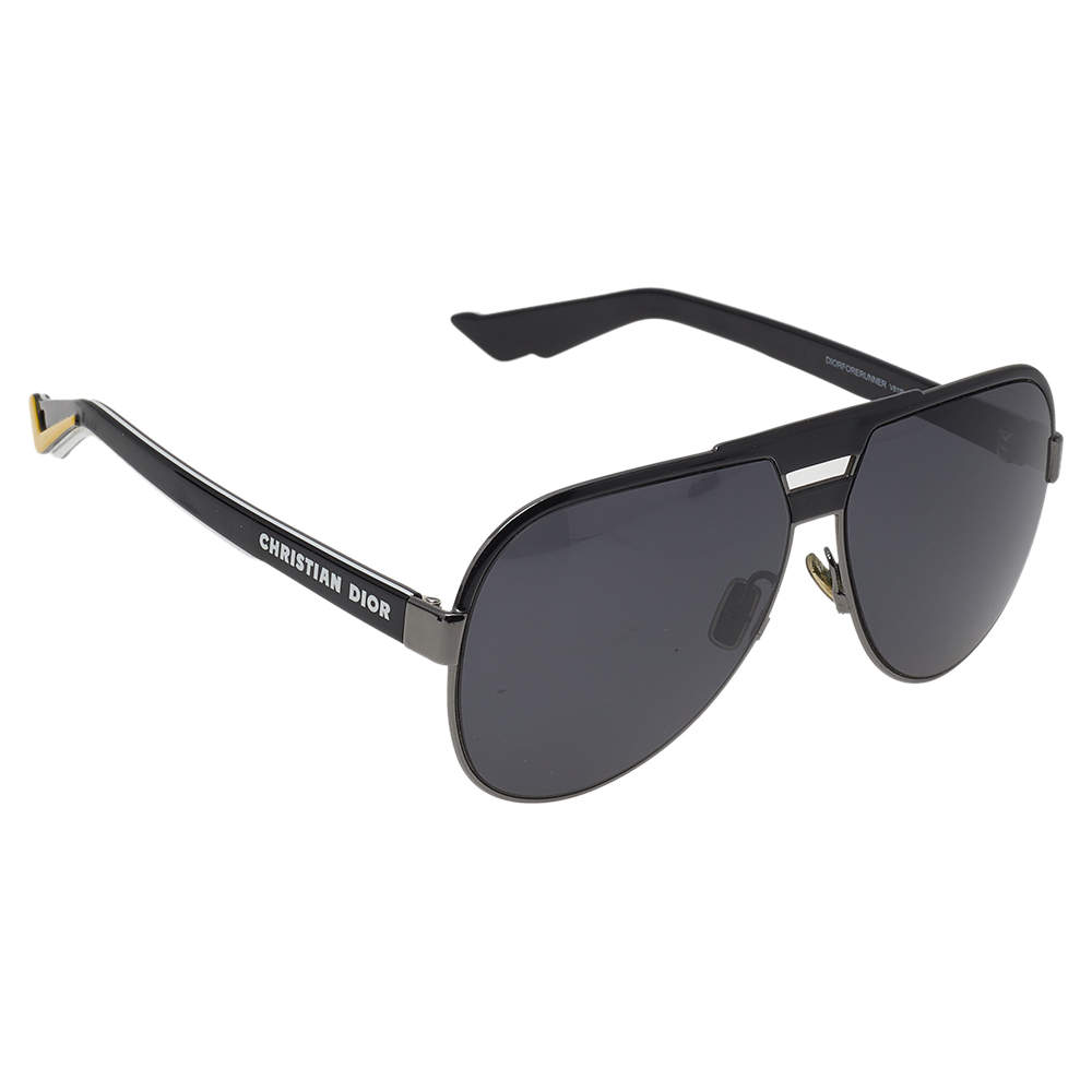 Pre Owned Dior Black Forerunner Aviator Sunglasses