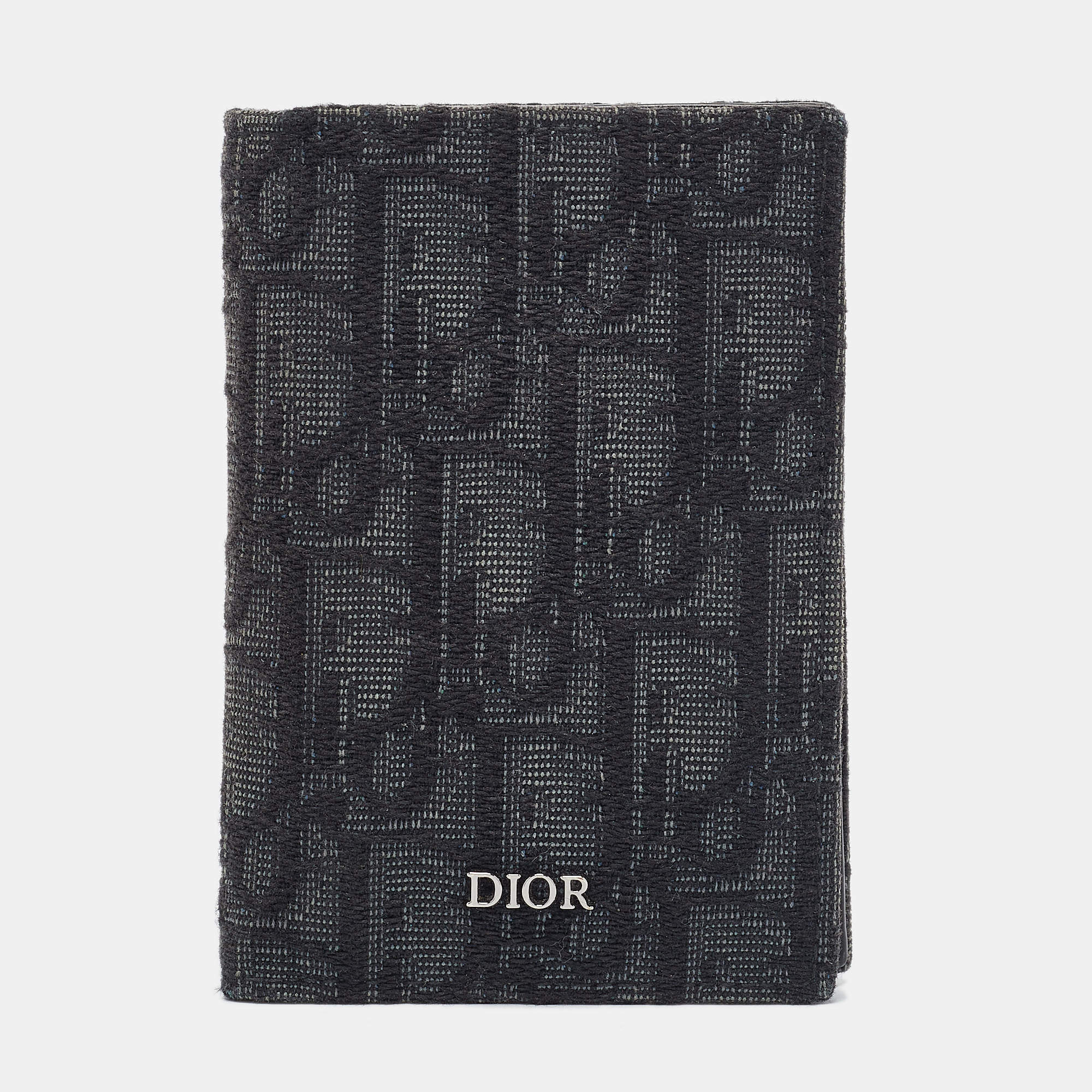 Dior Black Oblique Canvas Vertical Bifold Card Case