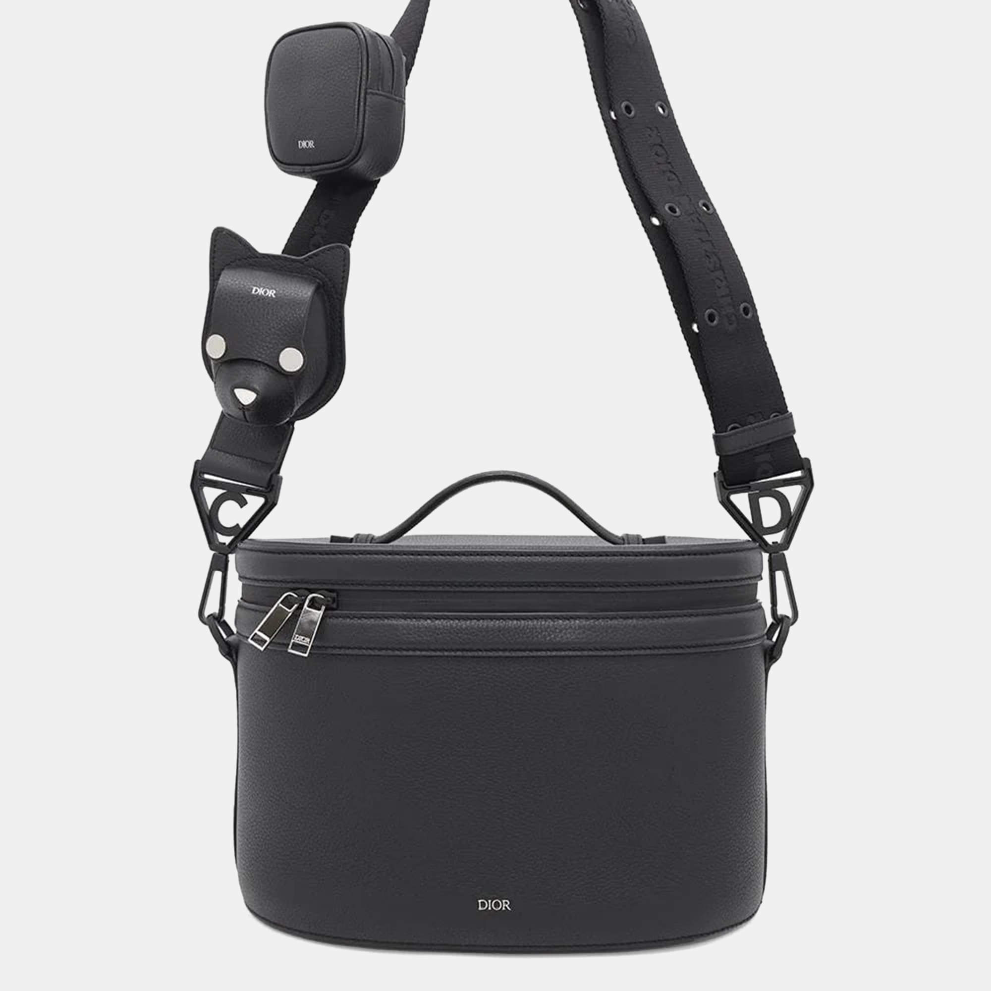 Dior Dior Homme Vanity Bag Shoulder Bag Dog Pouch Black Leather