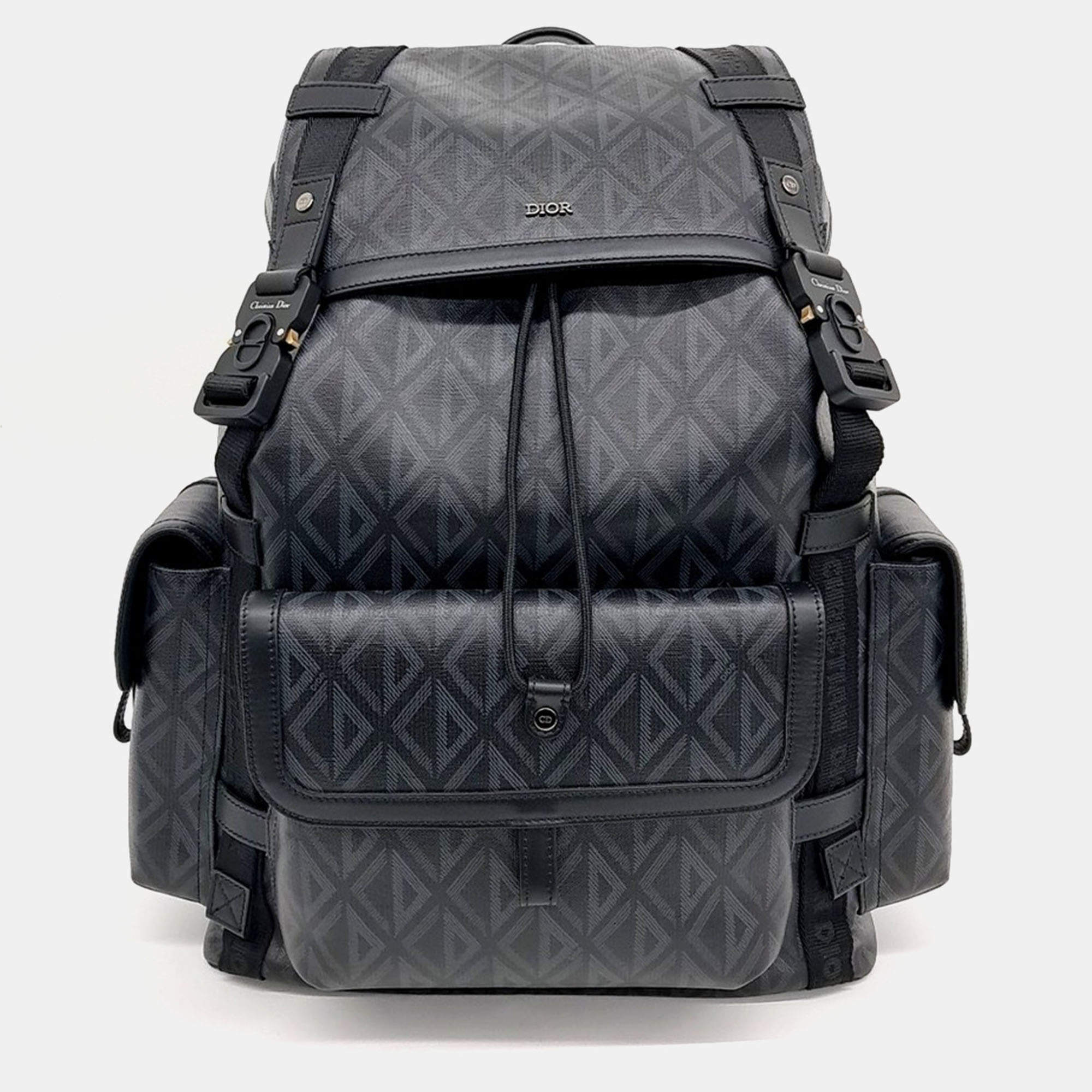 Pre Owned Dior Black Coated canvas Backpack