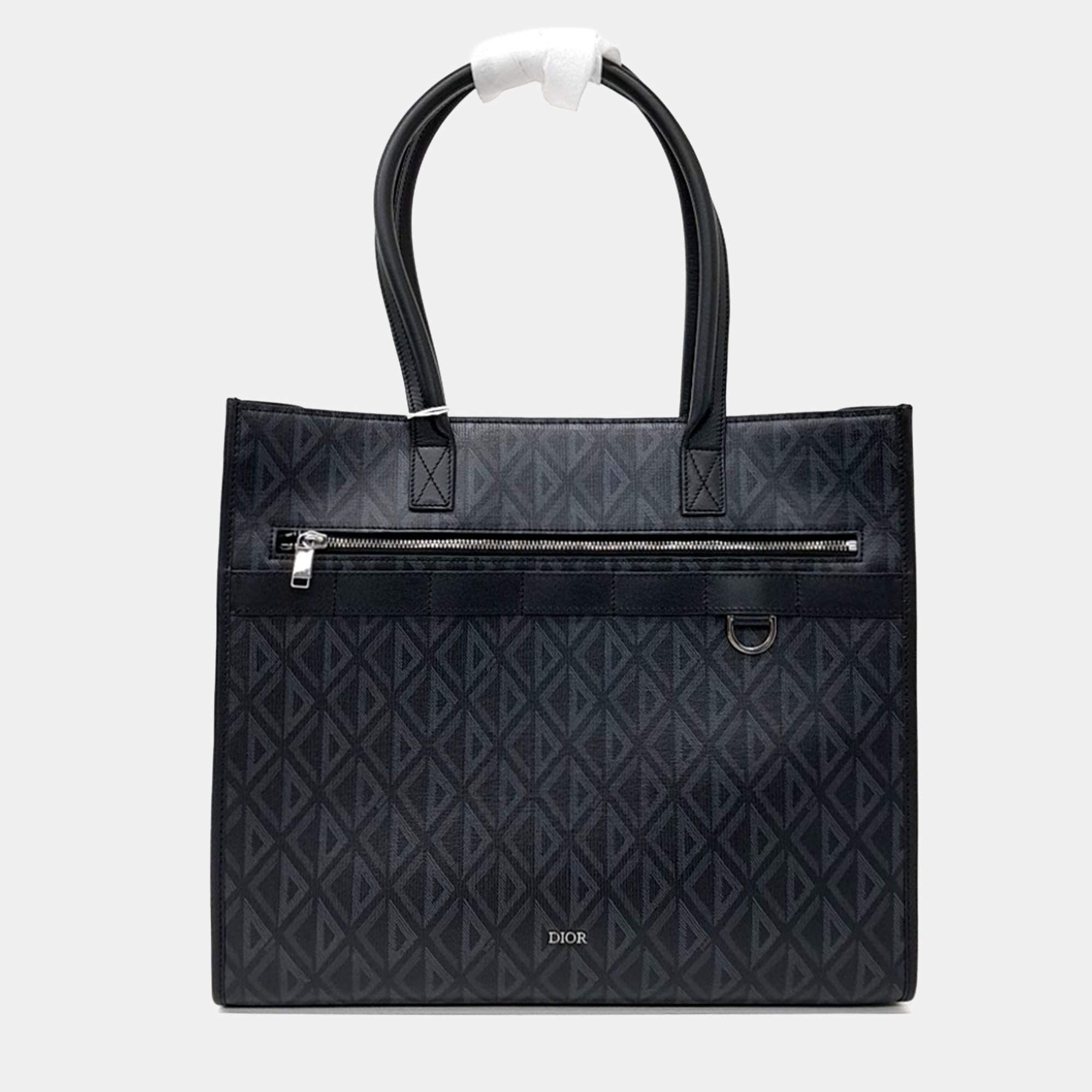 Pre Owned Dior Black Fabric Safari Tote Bag