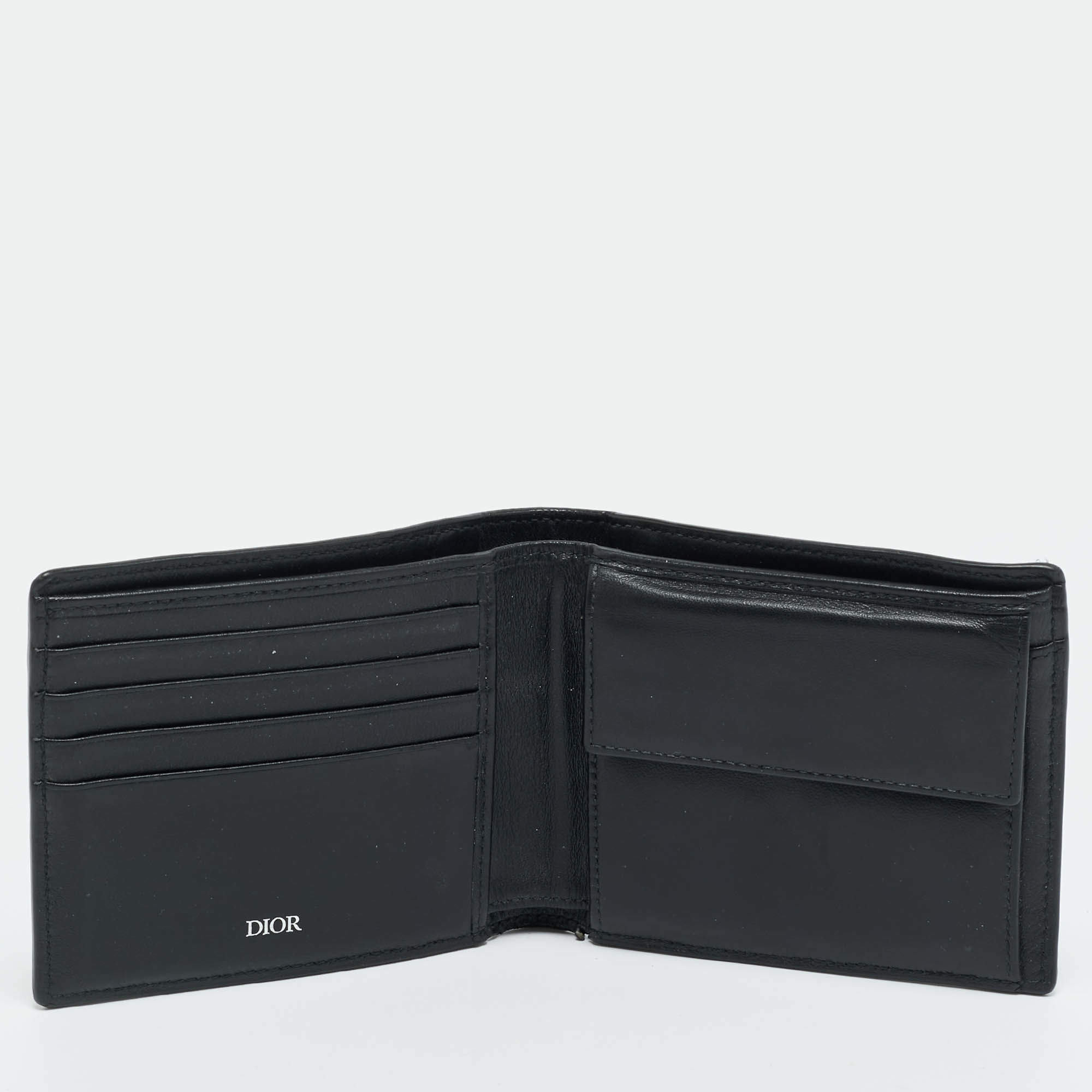 Dior Grey CD Diamond Coated Canvas Bifold Compact Wallet Dior | TLC