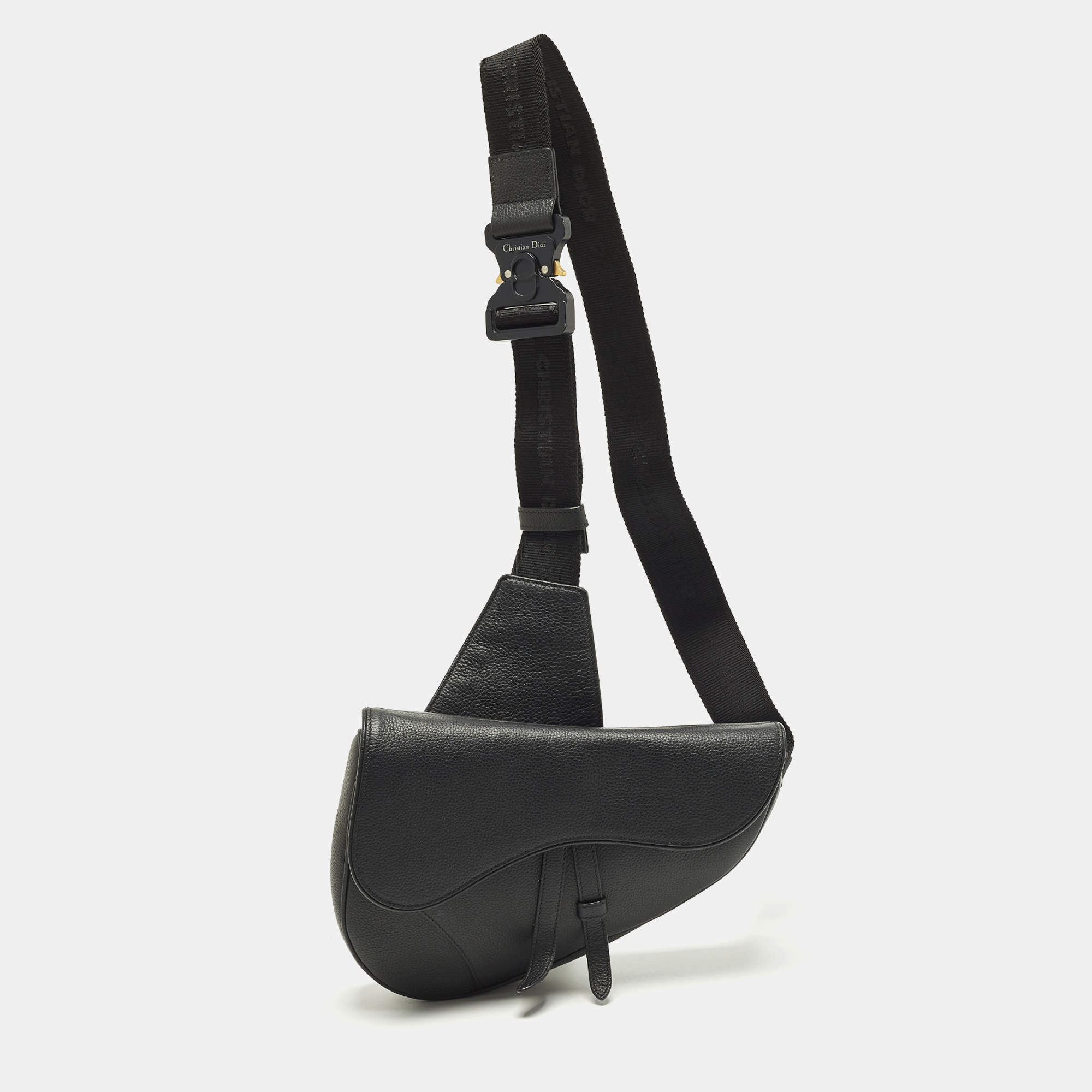 مملوكة مسبقًا Dior Saddle Black Leather Crossbody Bag