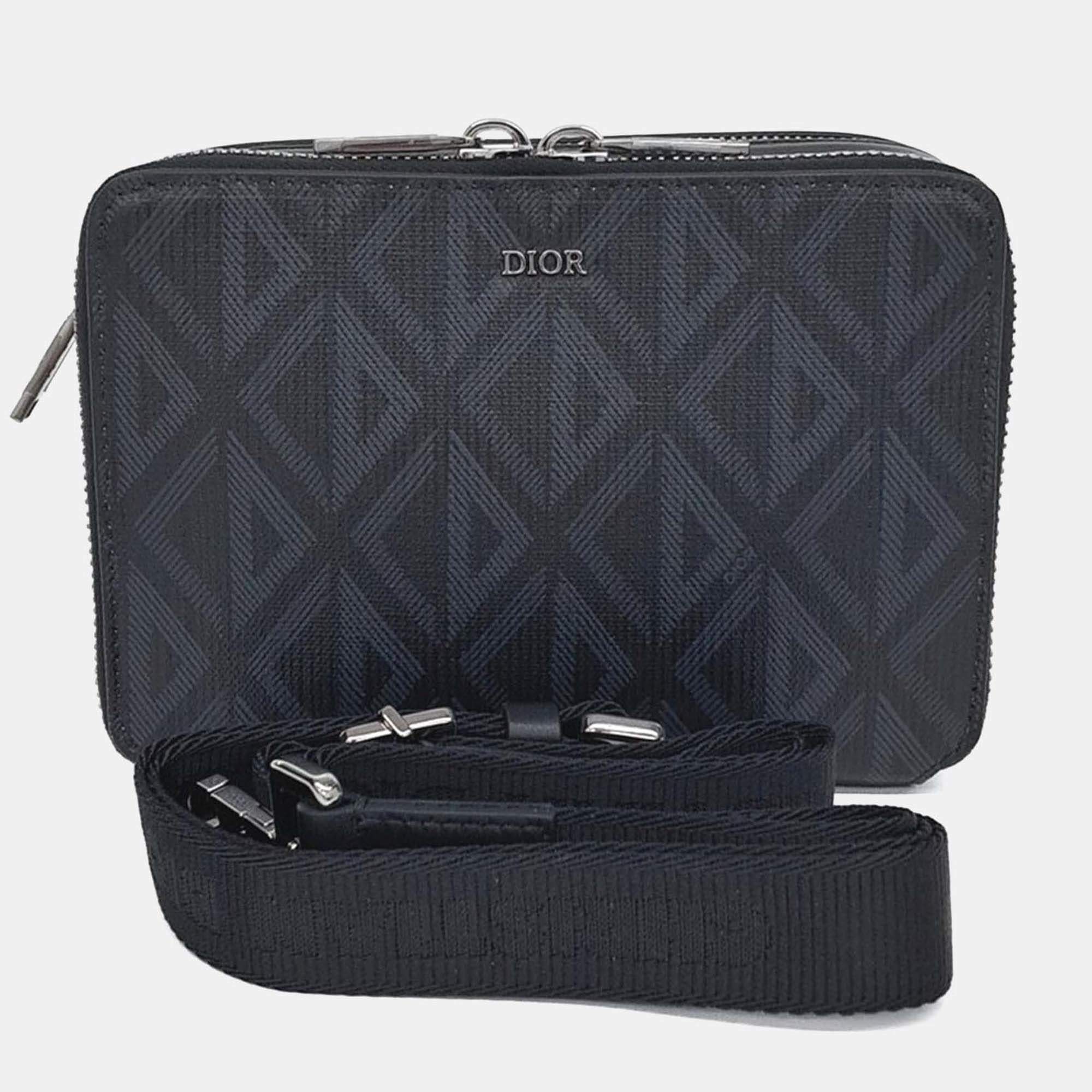 Pre Owned Dior Black PVC Messenger Crossbody Bag