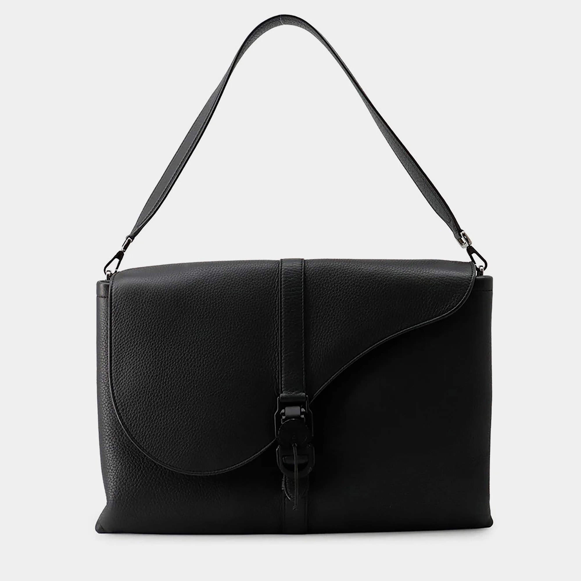 Pre Owned Dior Pillow Saddlebag Black Leather