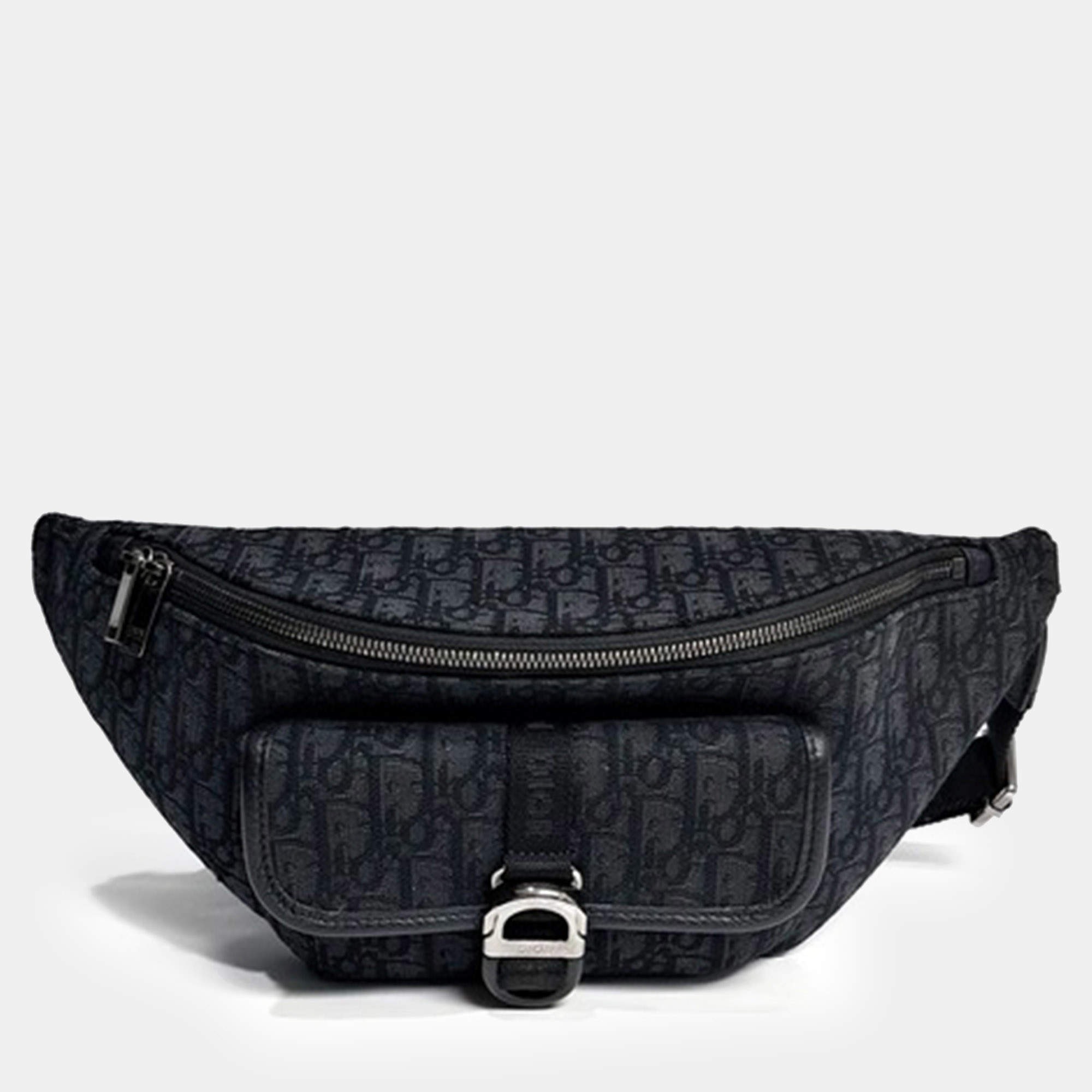 Pre Owned Dior Black Fabric Homme Dior 8 Belt Bag