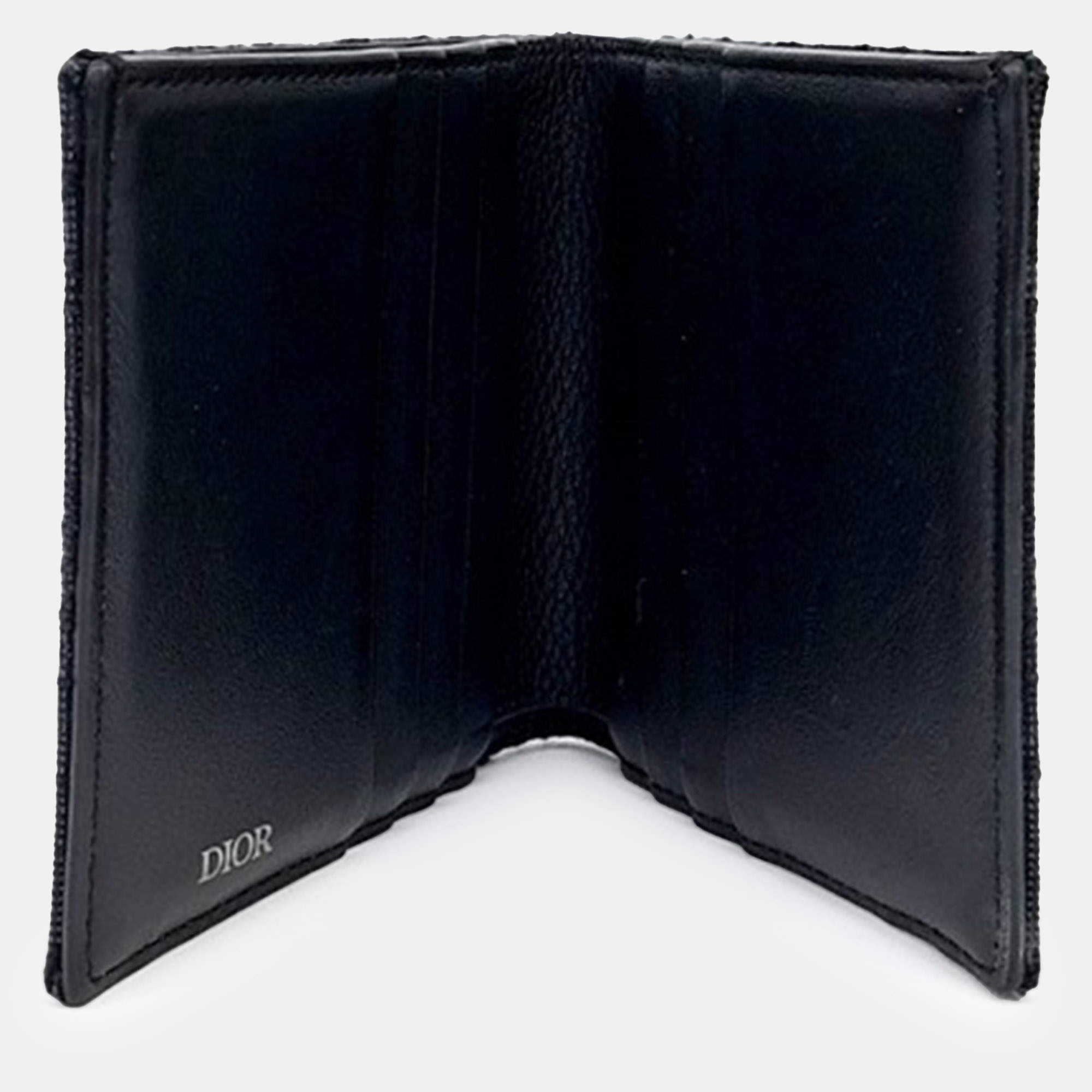 Dior Grey CD Diamond Coated Canvas Bifold Compact Wallet Dior | TLC US