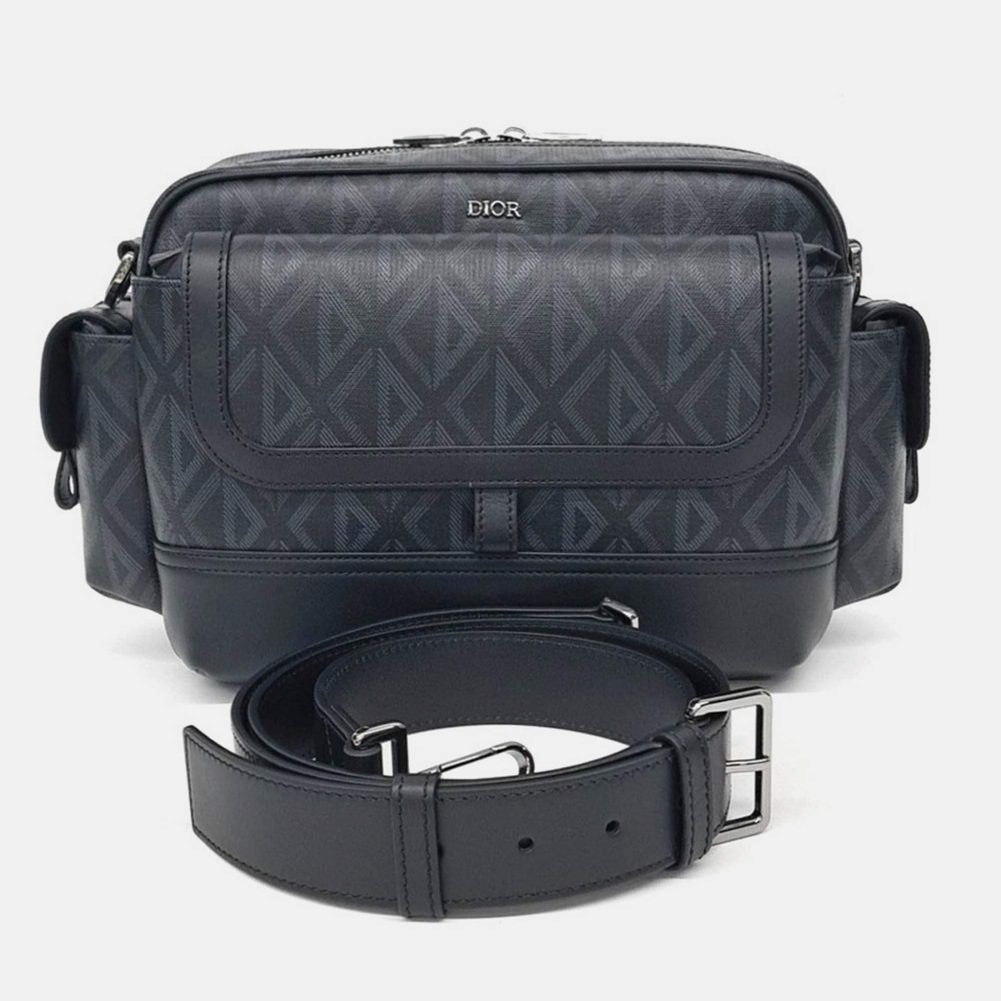 Pre Owned Dior Black PVC Homme Heat the Road Messenger Bag 1ESME077CDP