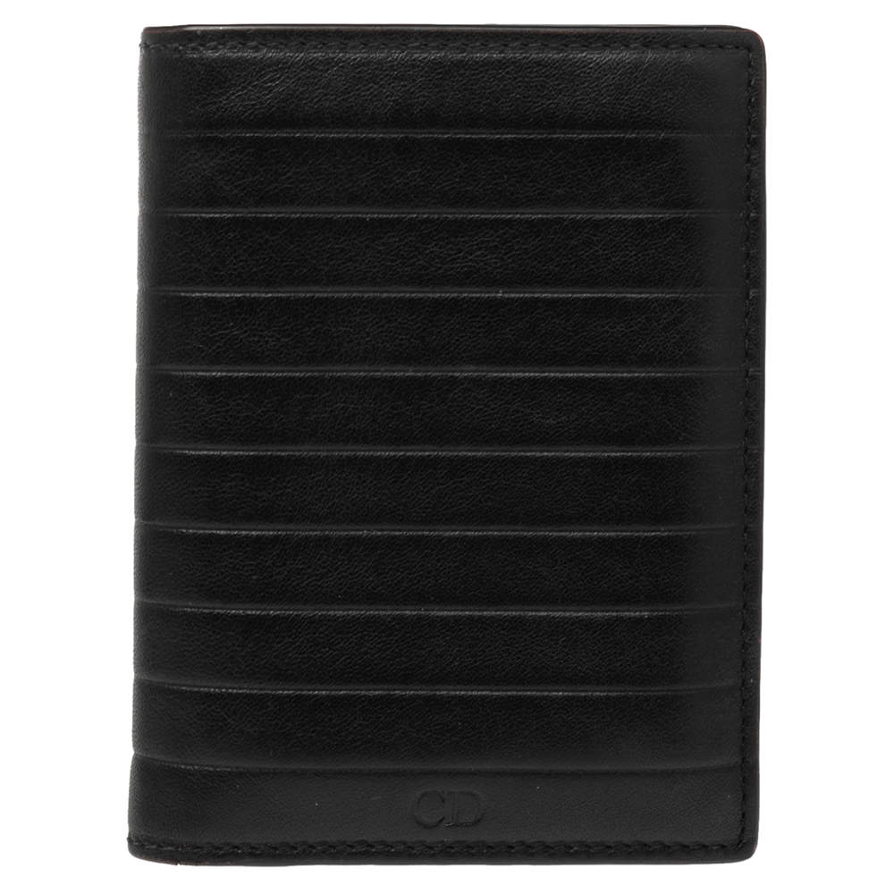 Pre Owned Dior Homme Black Leather Bifold Wallet