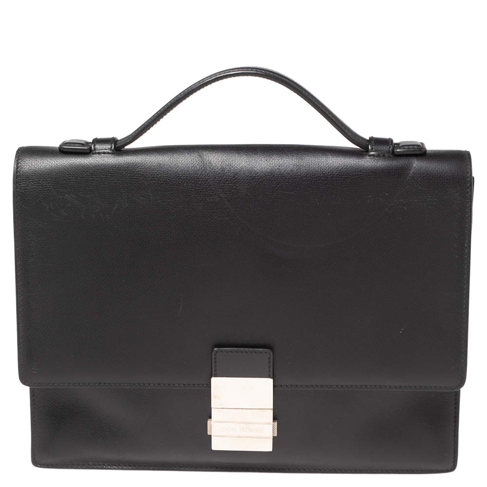 Dior Black Leather Small Briefcase Dior | The Luxury Closet