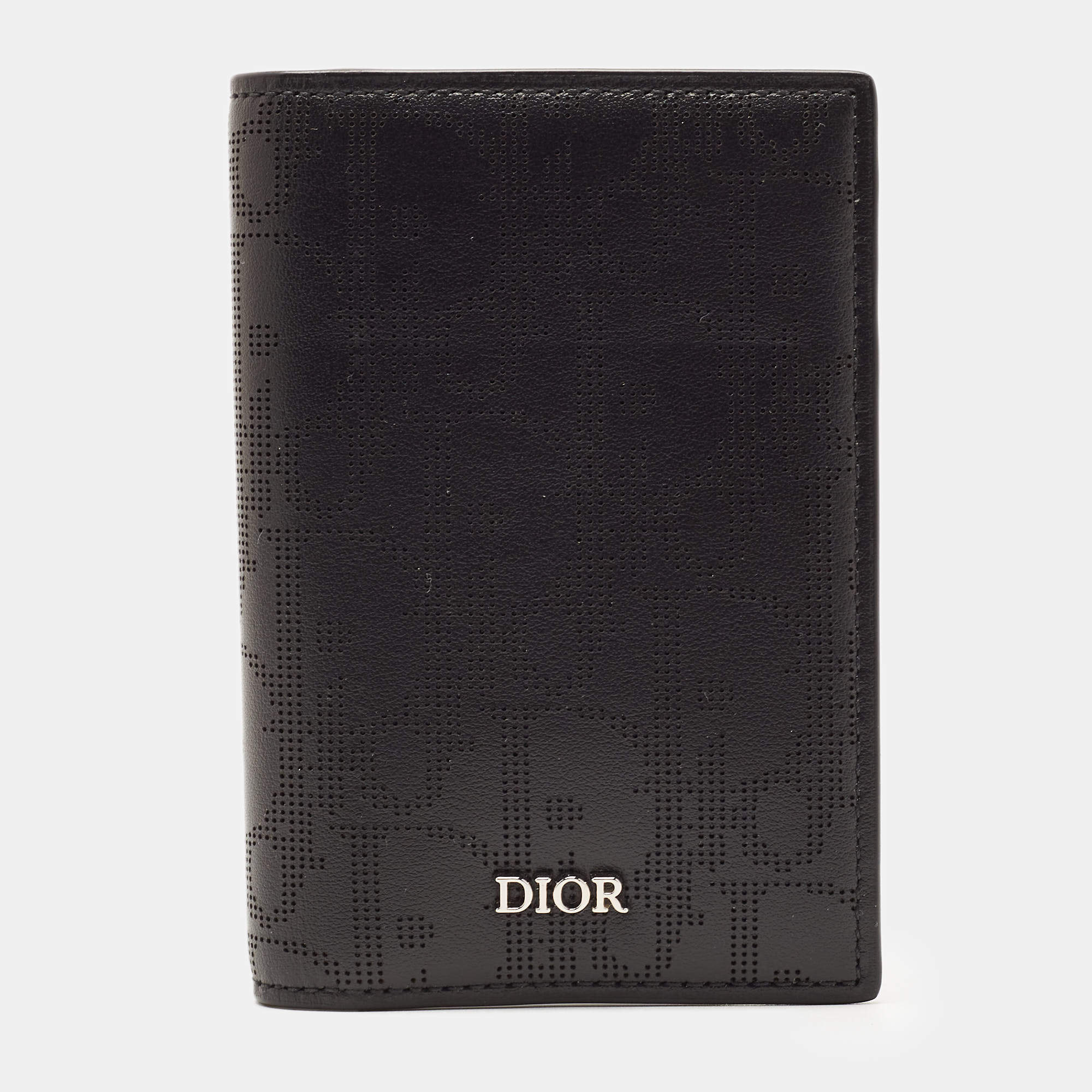 Dior Black Oblique Galaxy Leather Bifold Card Holder