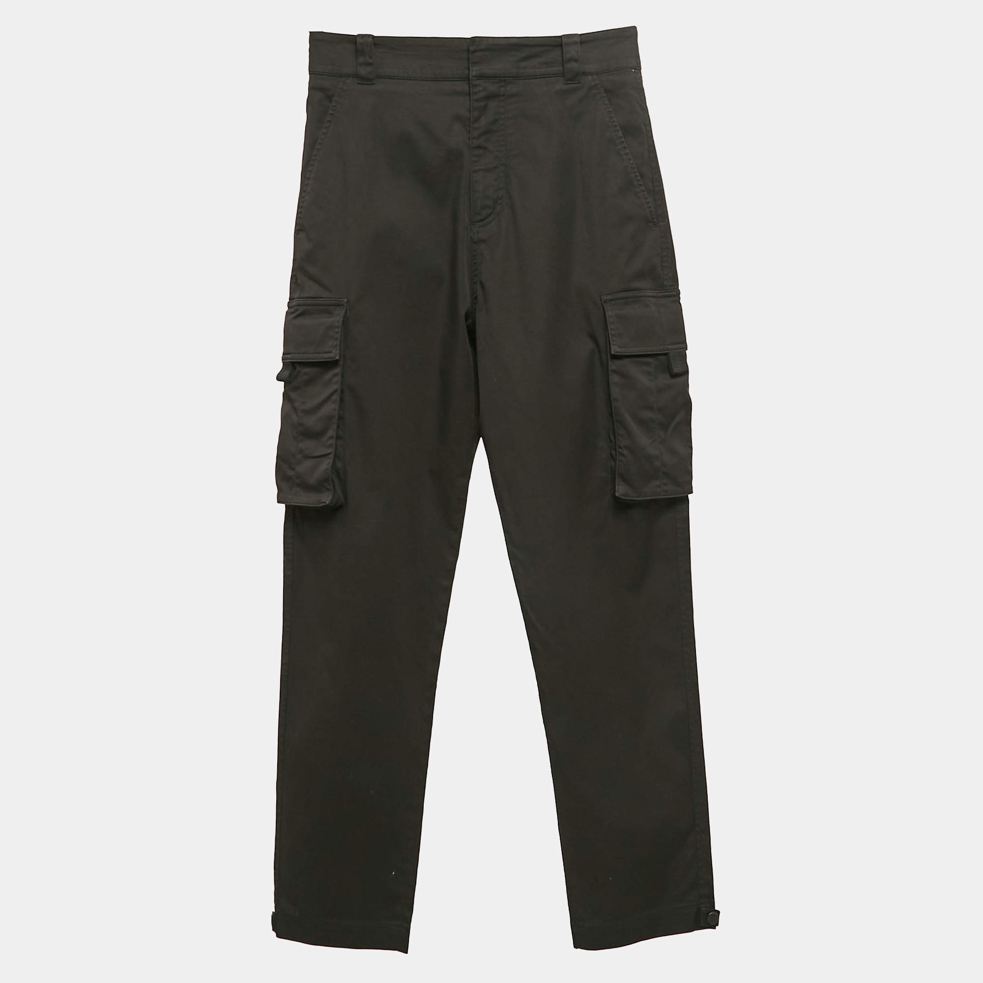 Pre Owned Dior Black Gabardine Cotton Cargo Pants XS
