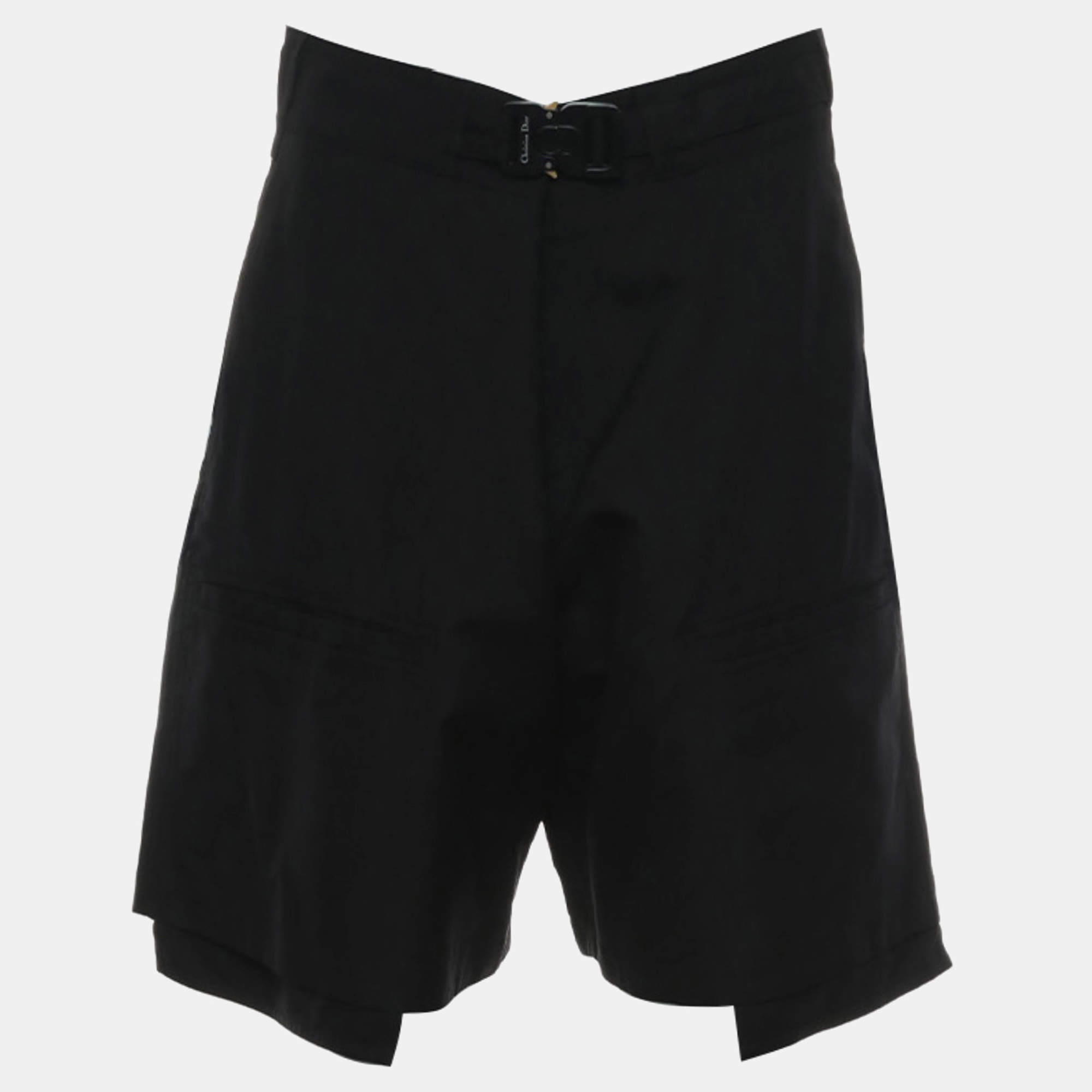 Dior Black Cotton Bermuda Shorts  EU 52