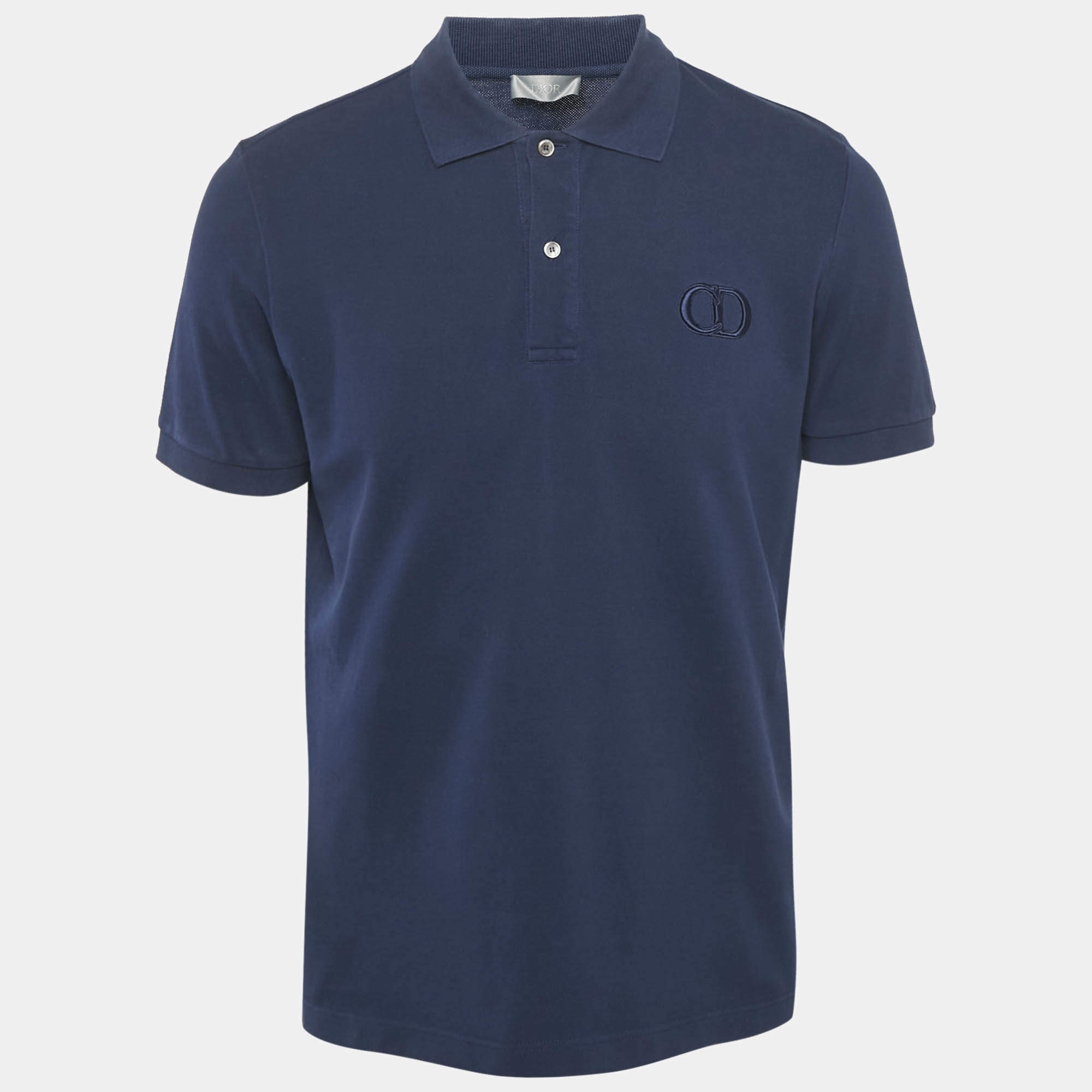 Dior Homme Navy Blue Cotton CD Icon Polo T-Shirt L