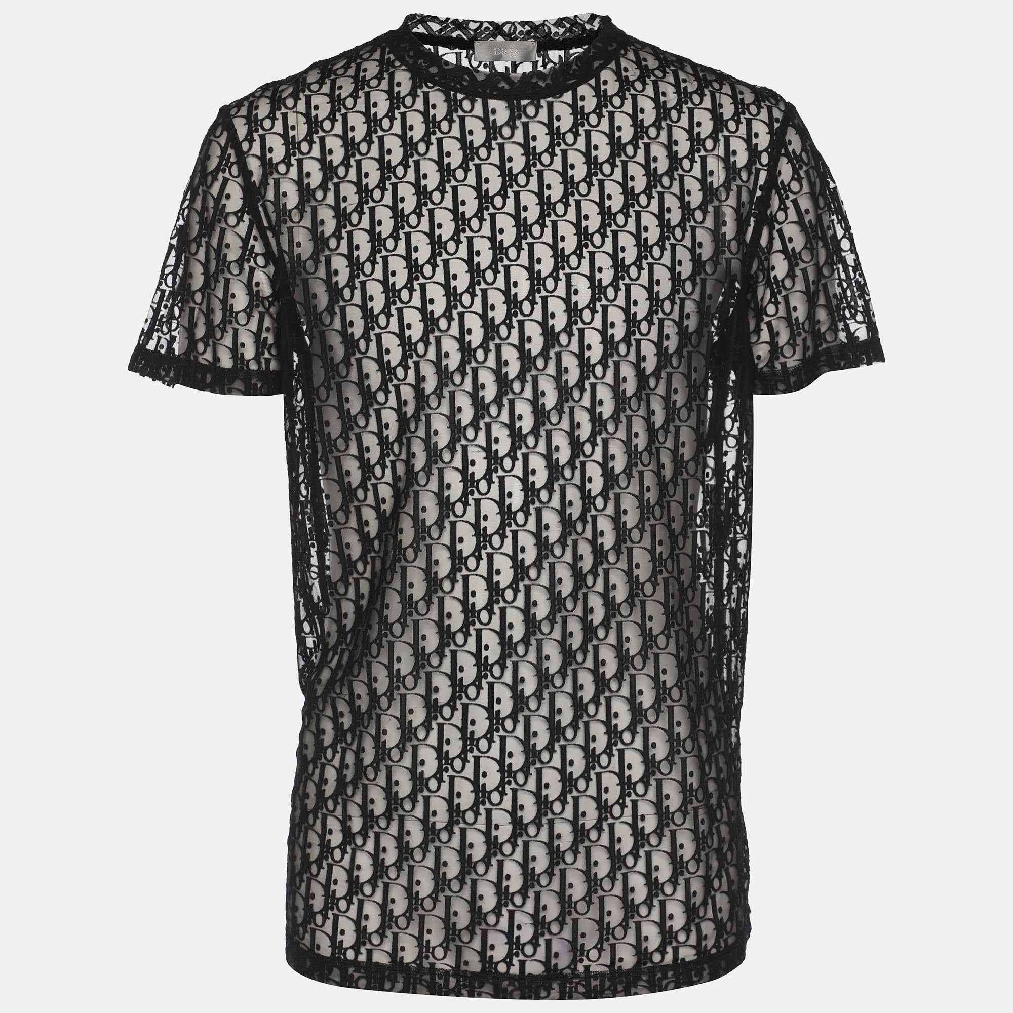 Dior Black Oblique Jacquard See Through T-Shirt L Dior | TLC US