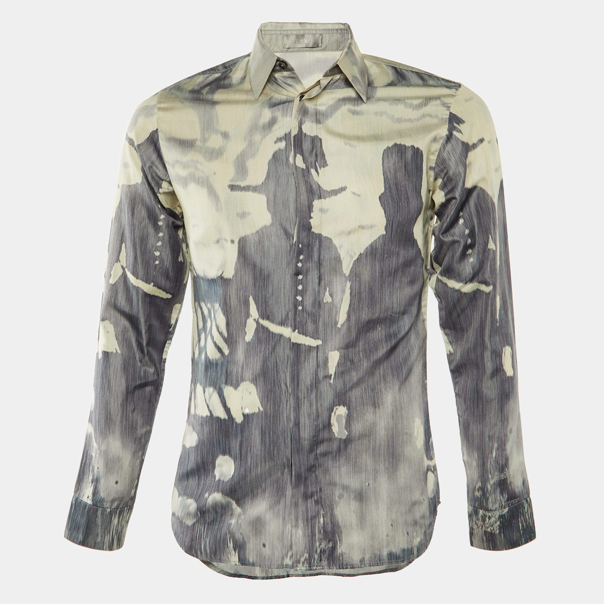 Dior Homme Navy Blue Oblique Monogram Silk Short Sleeve