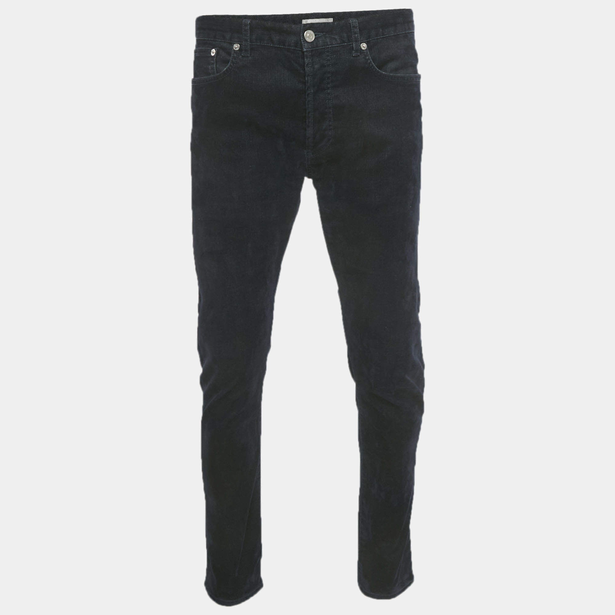 Pre Owned Dior Velvet Logo Embroidered Slim Fit Jeans M Waist 32 "