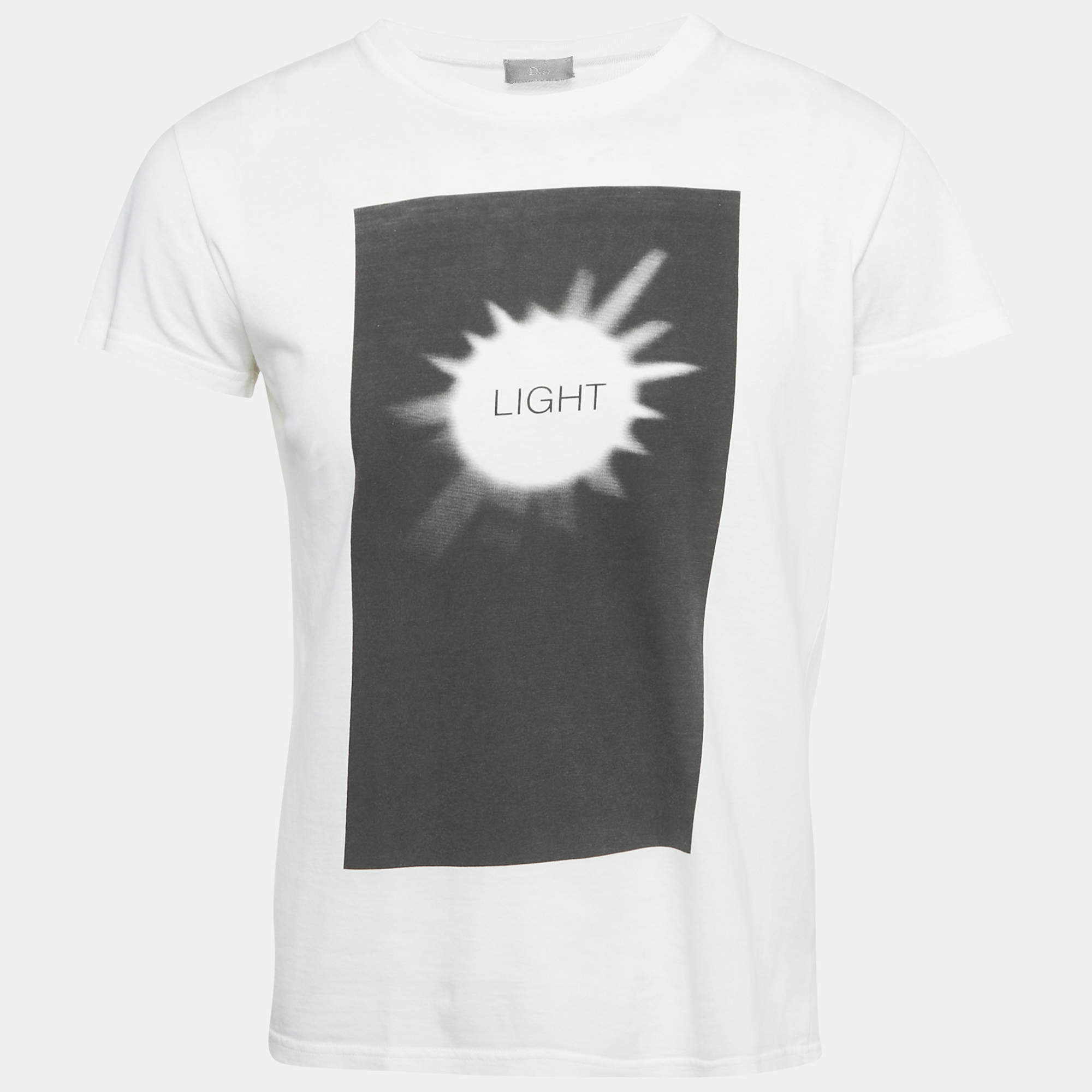 Pre Owned Dior Homme White Printed Cotton T-Shirt XS
