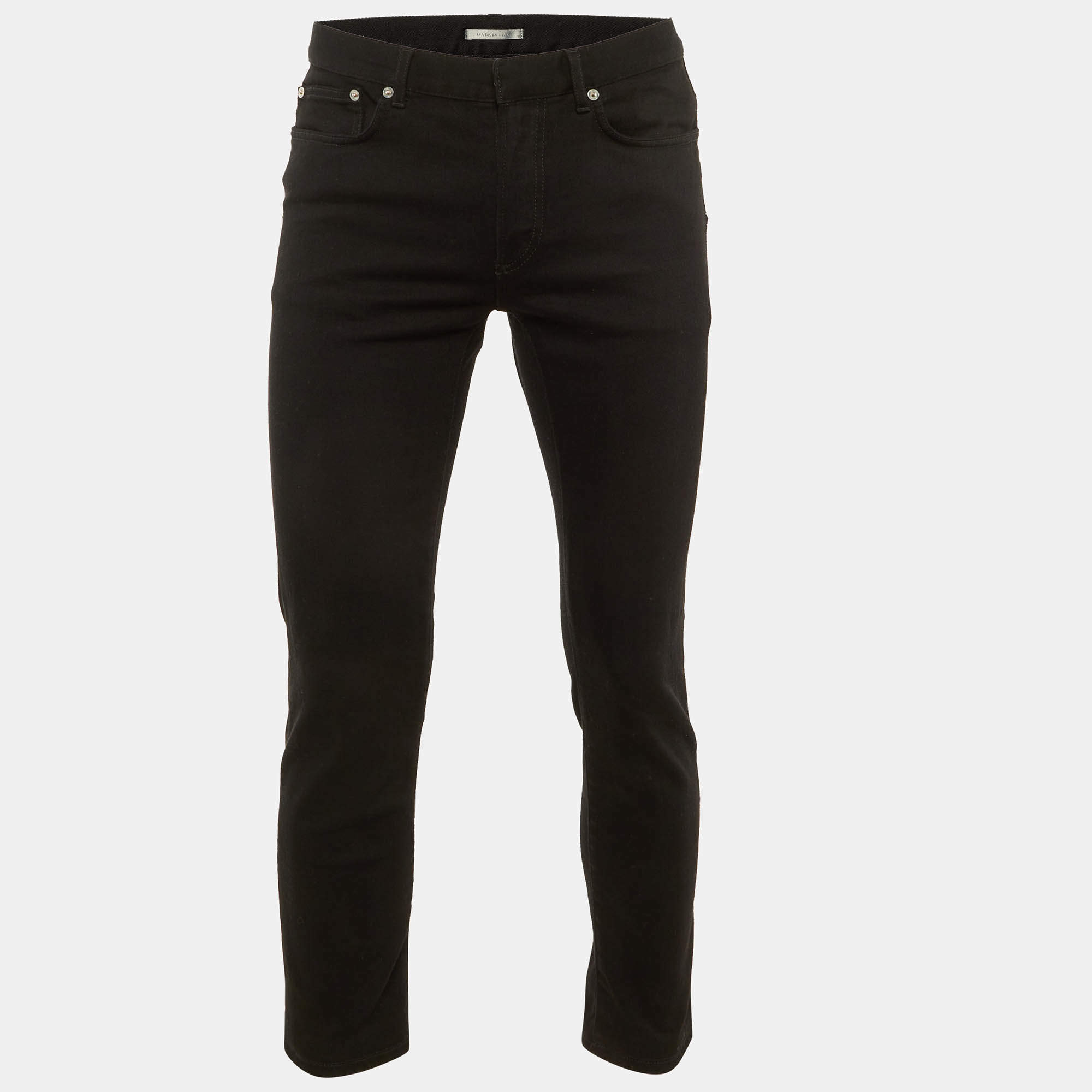 Pre Owned Dior Homme Black Denim Slim Fit Jeans S/Waist 33"