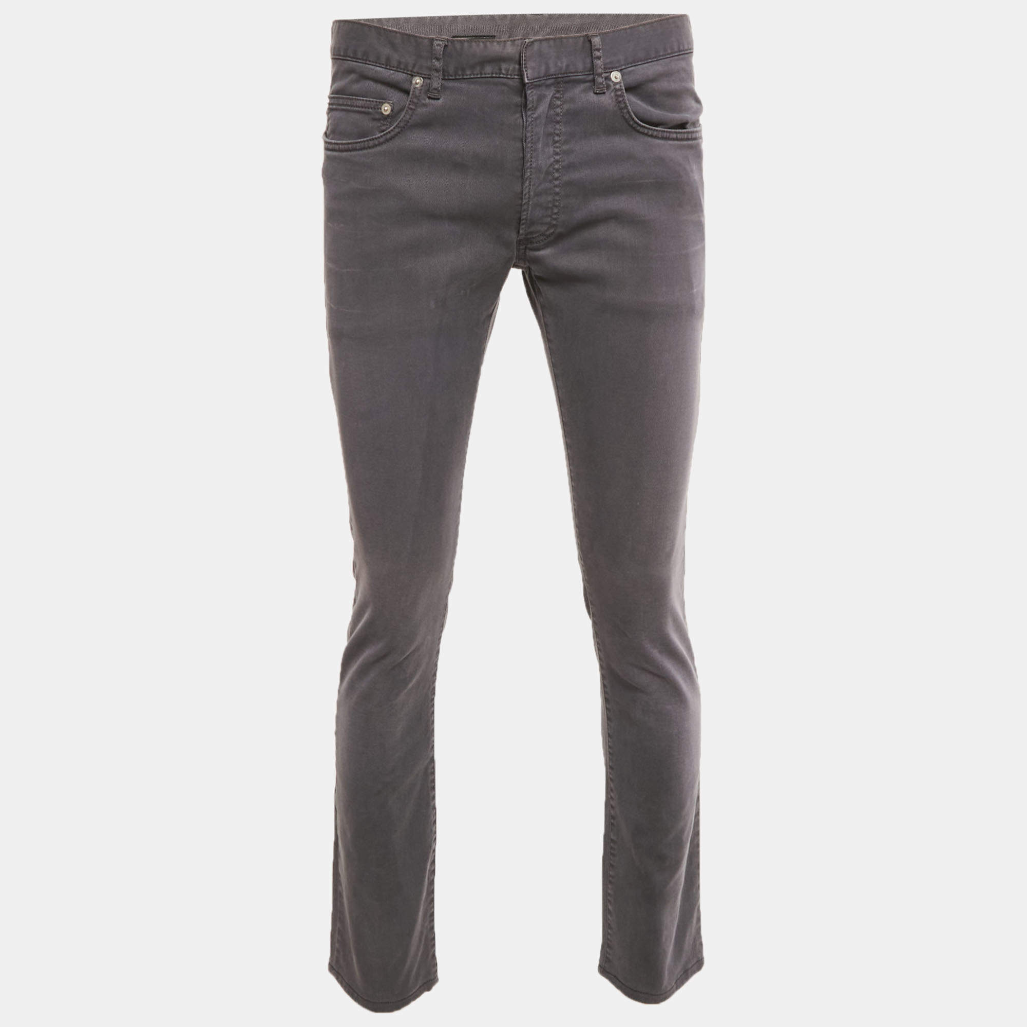 Pre Owned Dior Homme Grey Washed Denim Jeans L Waist 34"
