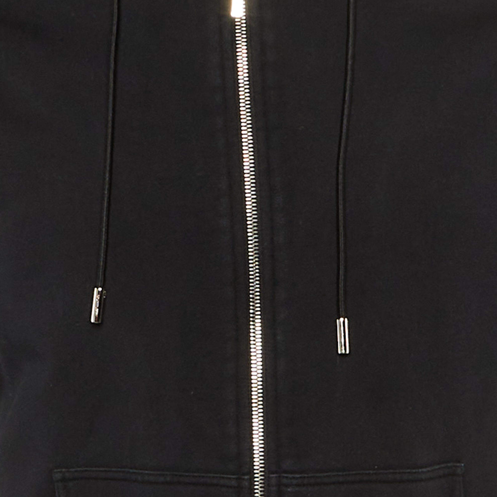 Dior Homme Black Bee Embroidered Cotton Atelier Logo Trim Zip -Up