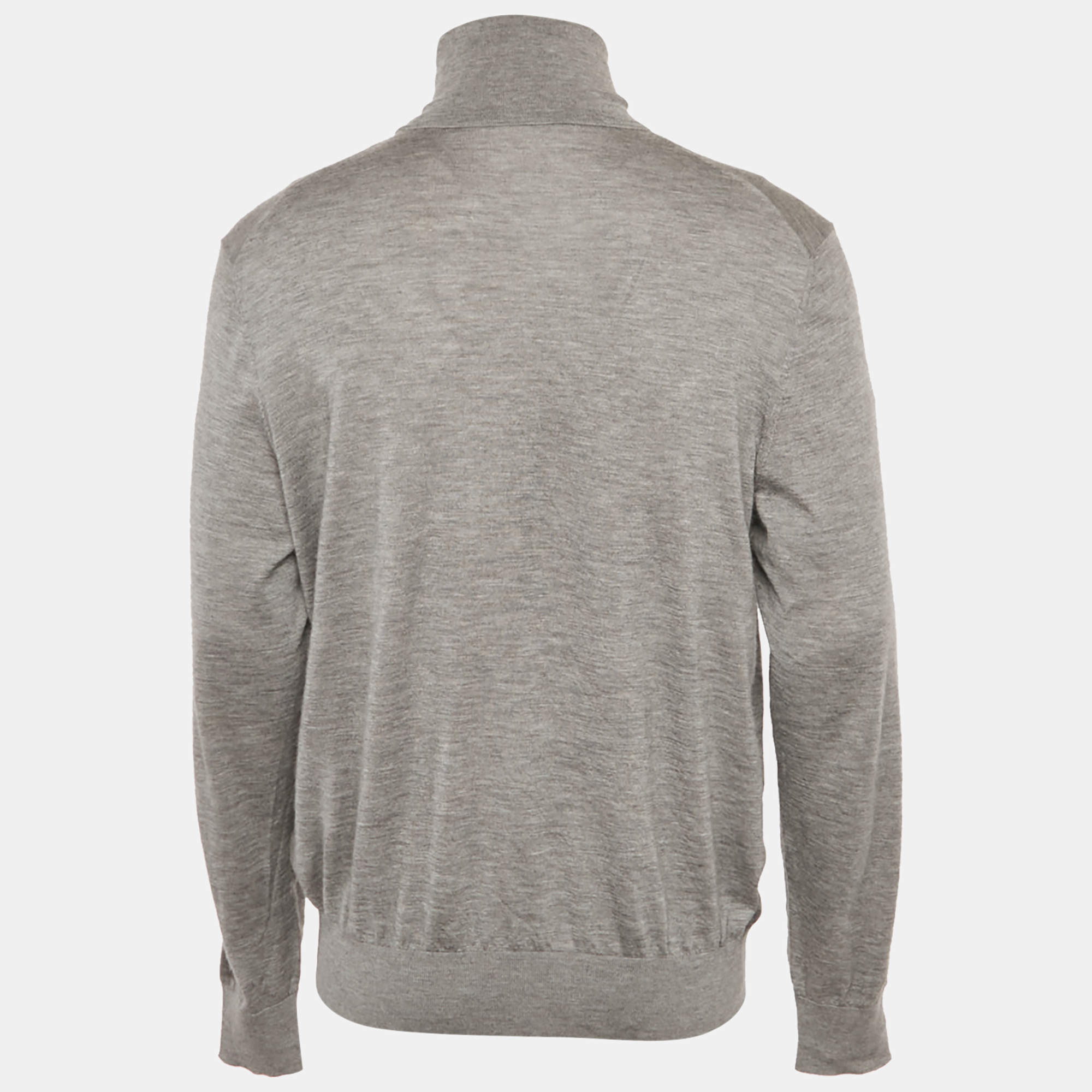 Dior Homme Charcoal Grey Silk & Wool Blend V Neck Sweater XS Dior